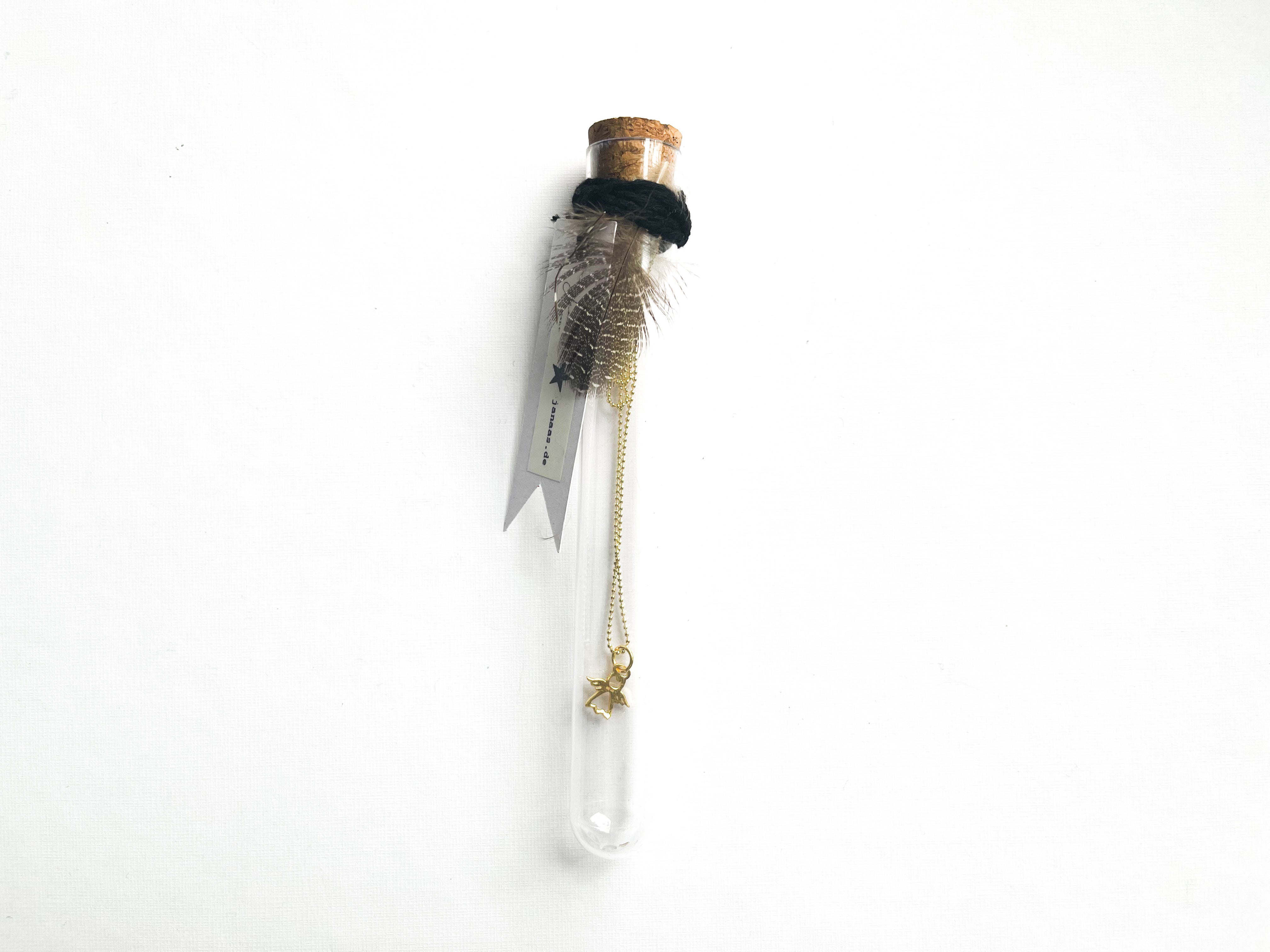 Kugelkette im Reagenzglas mit Anhänger - 925 Sterlingsilber