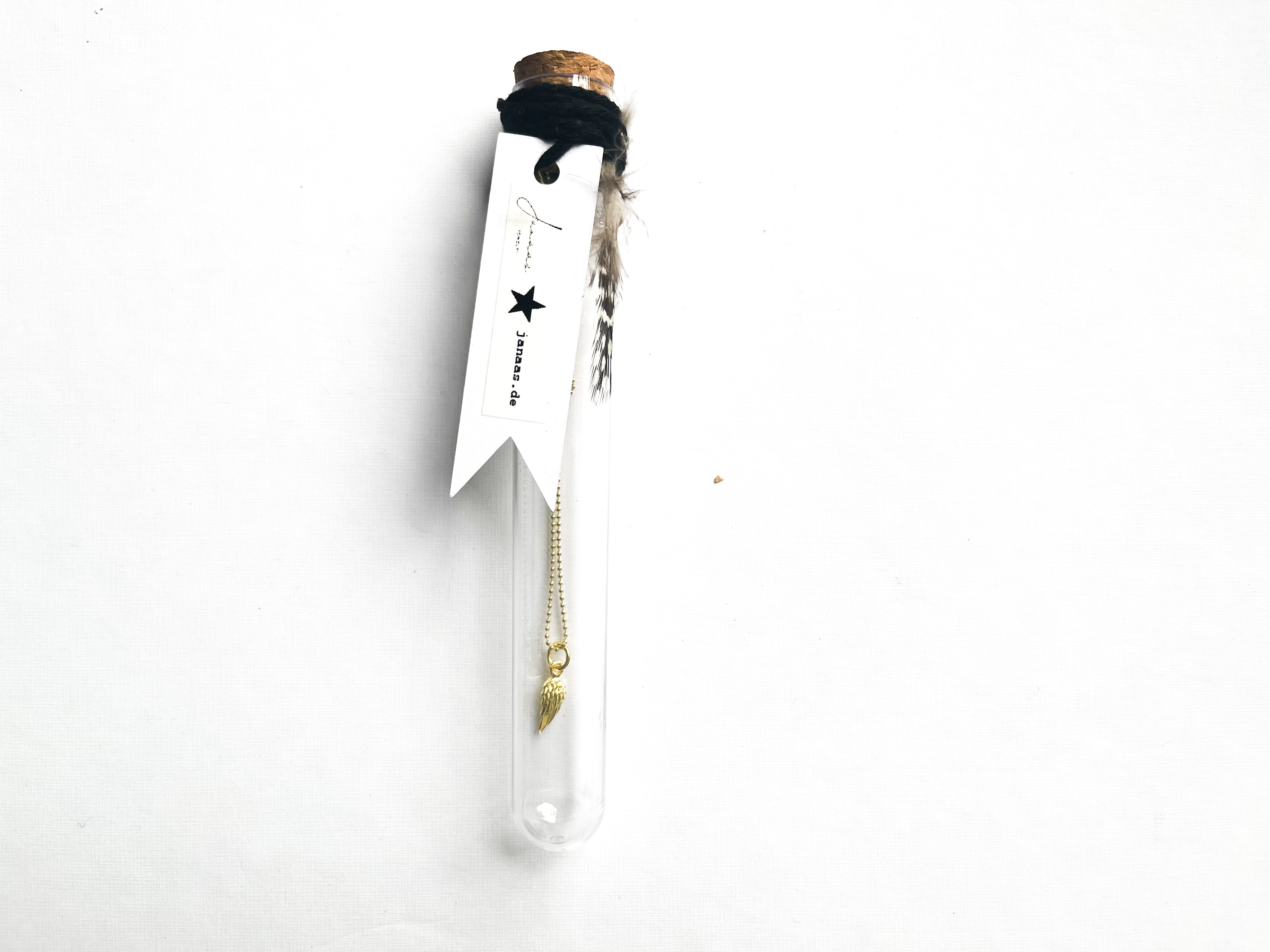 Kugelkette im Reagenzglas mit Anhänger - 925 Sterlingsilber