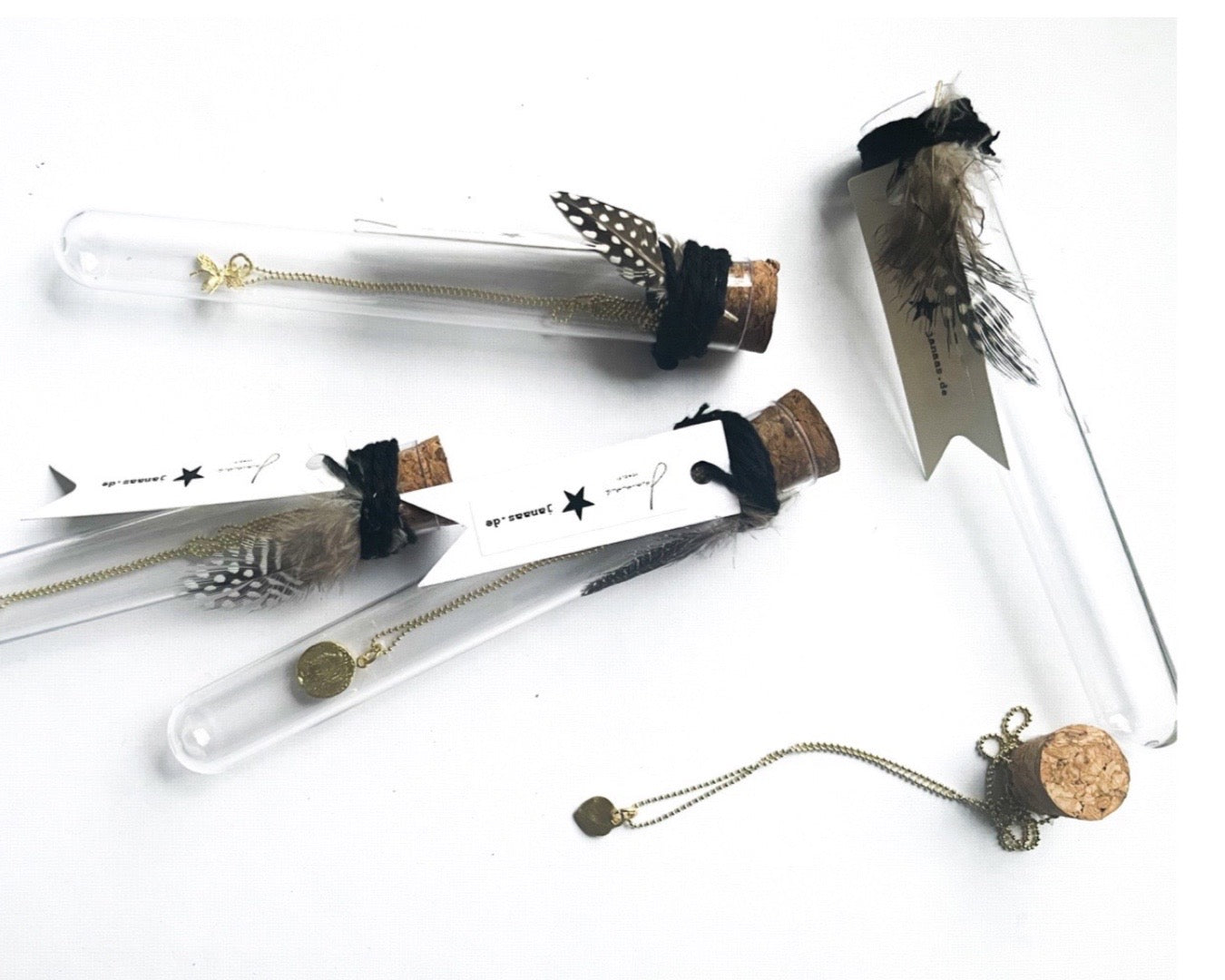 Kugelkette im Reagenzglas mit Anhänger - 925 Sterlingsilber