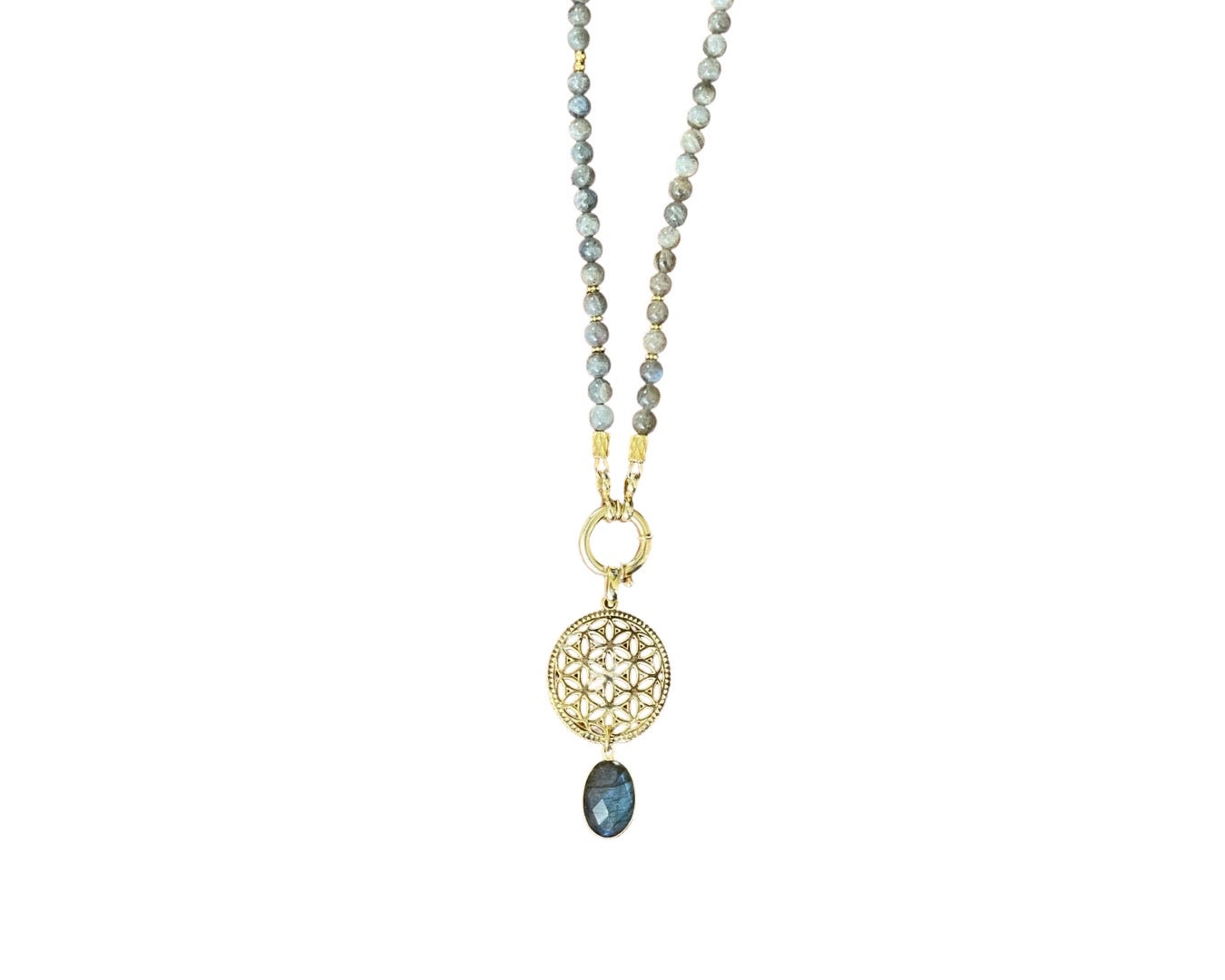Kette Labradorit PREMIUM „Autumn“ gold