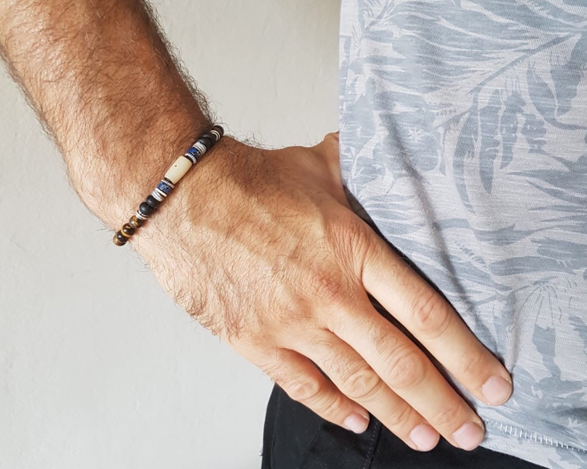 Herrenarmband Tigerauge Mix