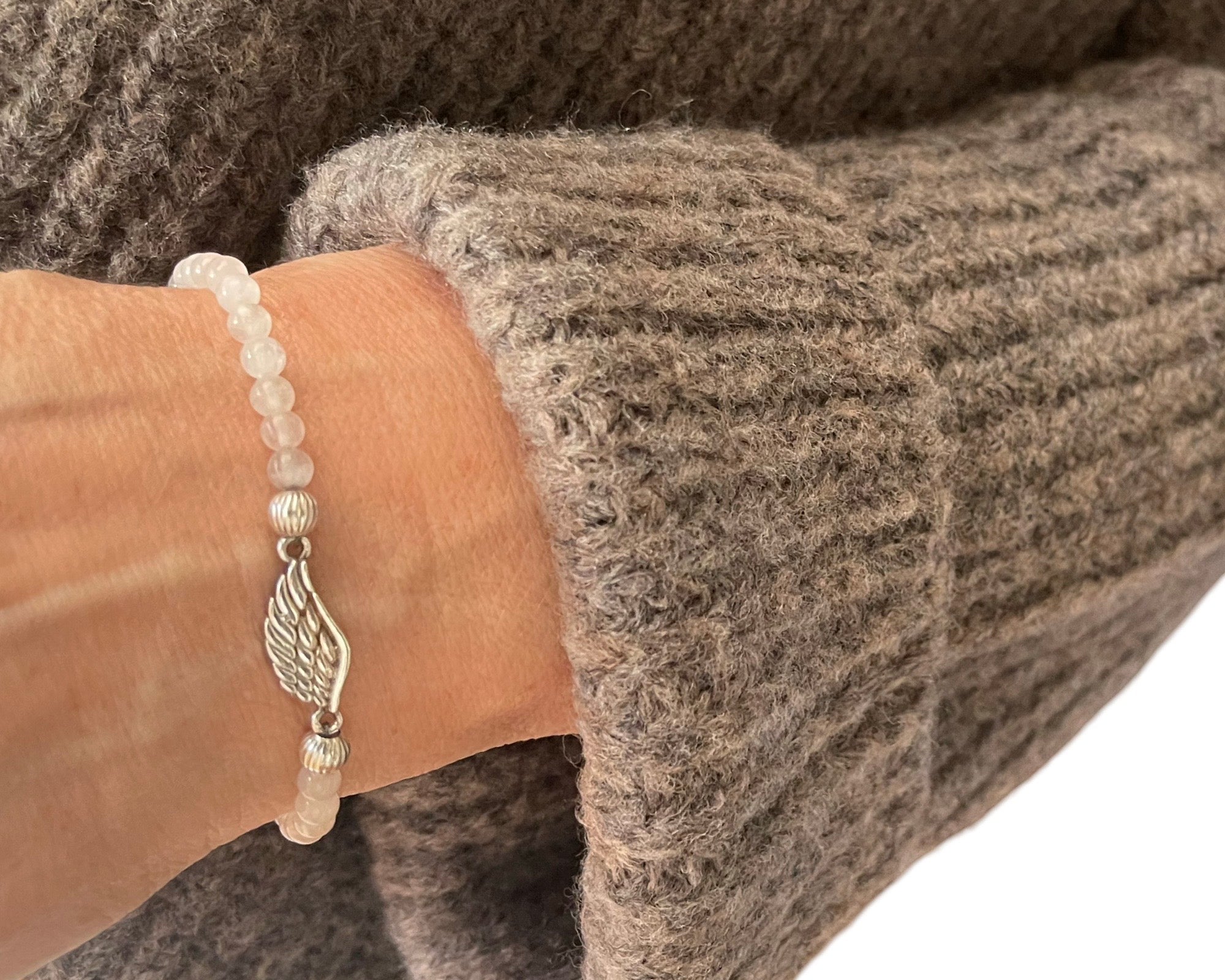 Armband Verbinder "Fly" Rosenquarz