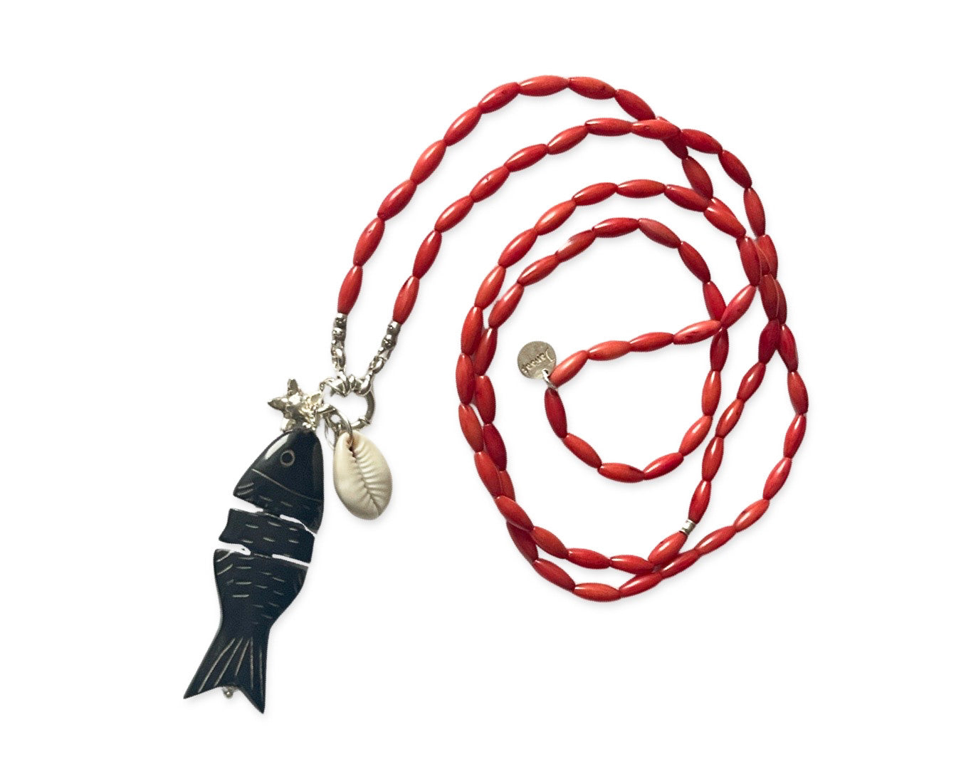 Kette PREMIUM Bambuskoralle „Fisch“ black