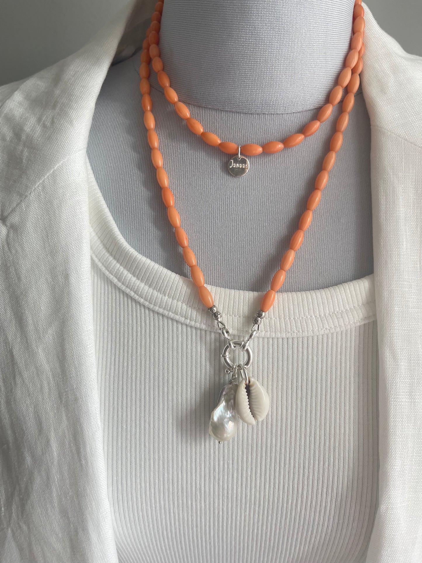 Kette apricot „Beach“ mit Seesternanhänger