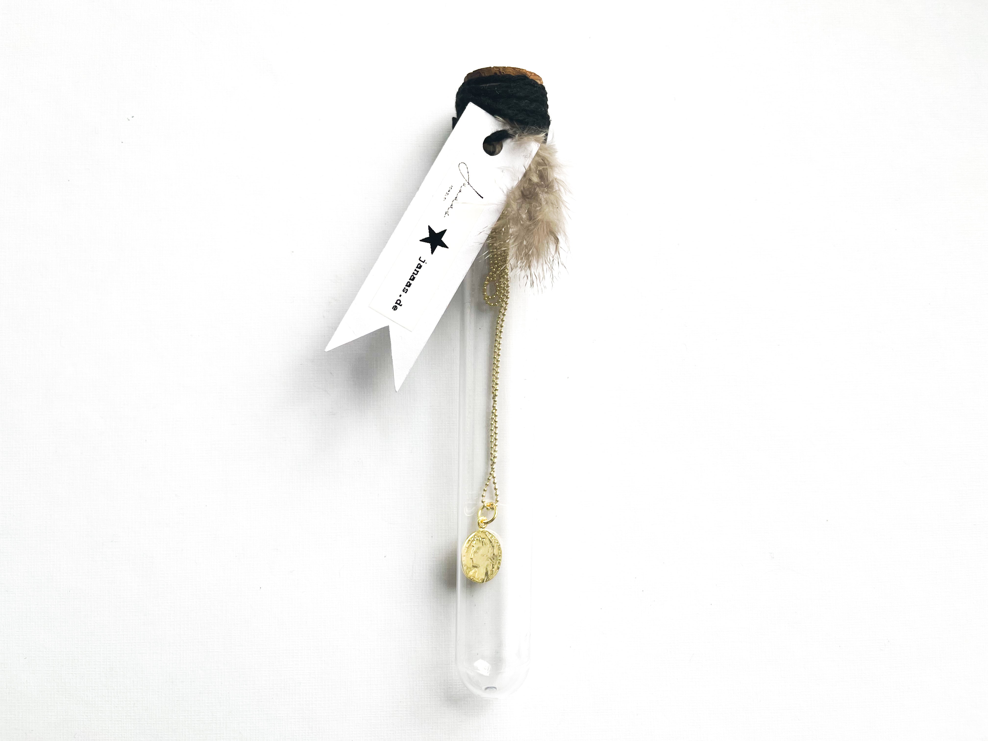 Kugelkette im Reagenzglas mit Anhänger - 925 Sterlingsilber