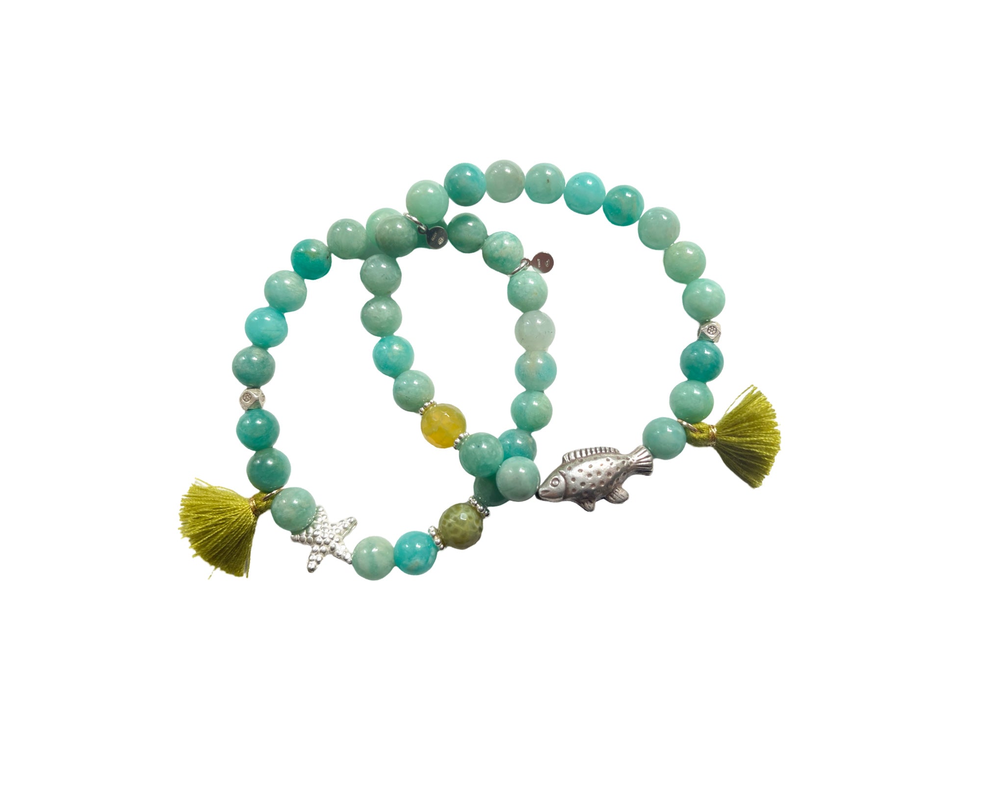Aquamarin Armband mit Jade-Perle