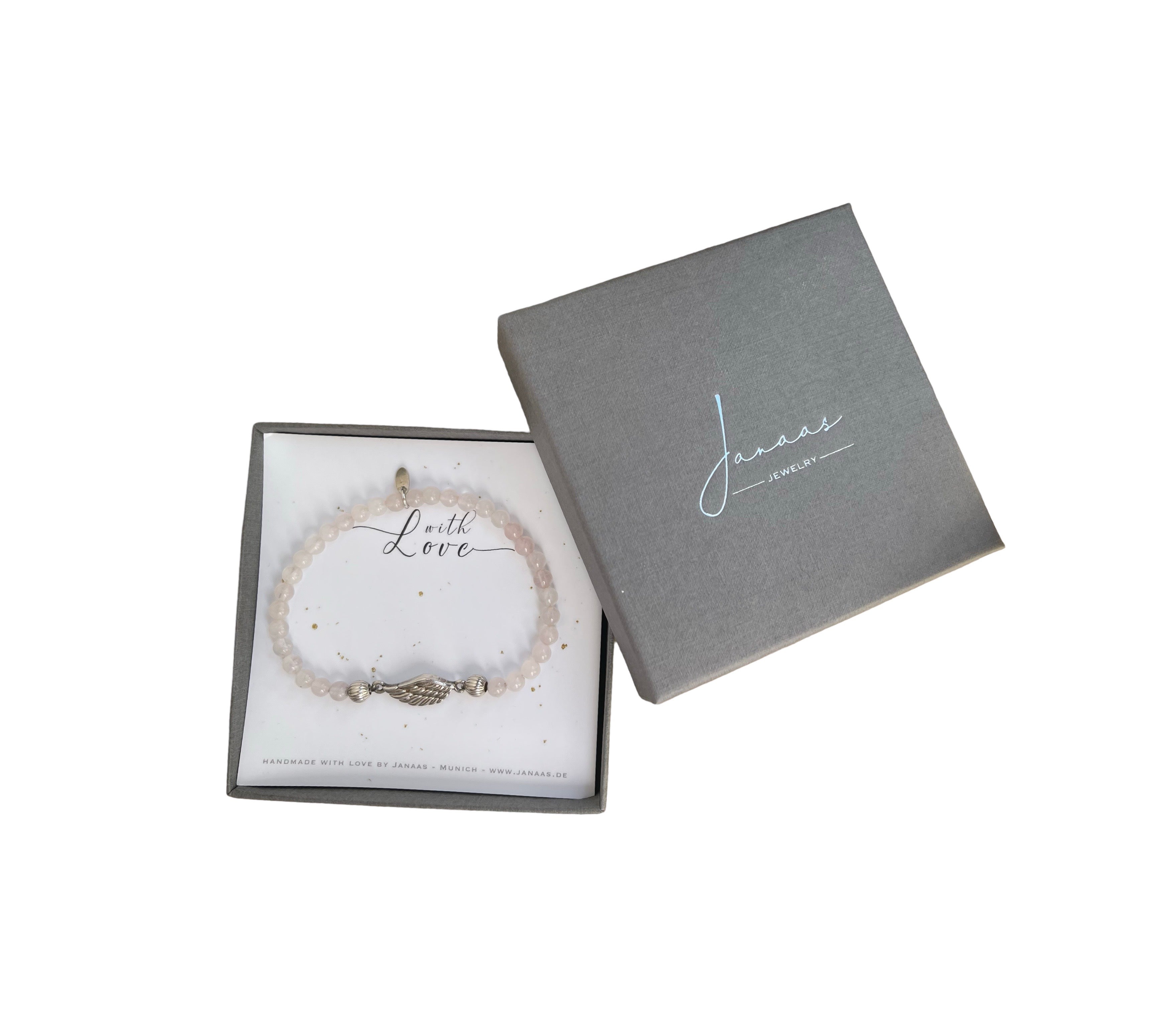 Armband Verbinder "Fly" Rosenquarz
