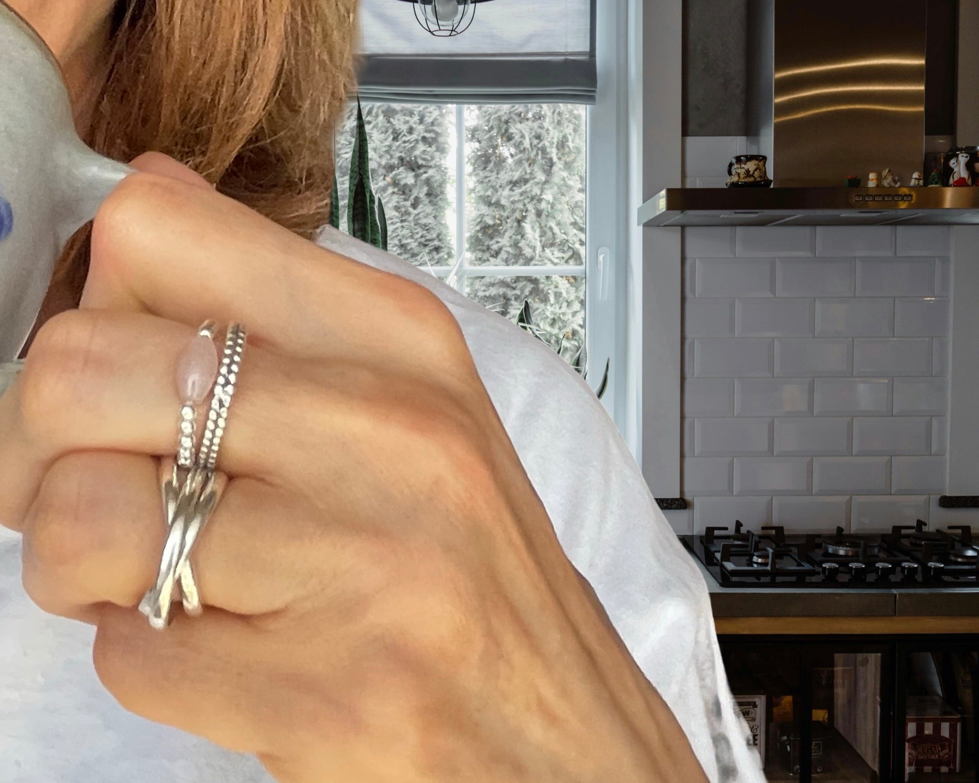 Ring Sterlingsilber "Moonstone" multicolor