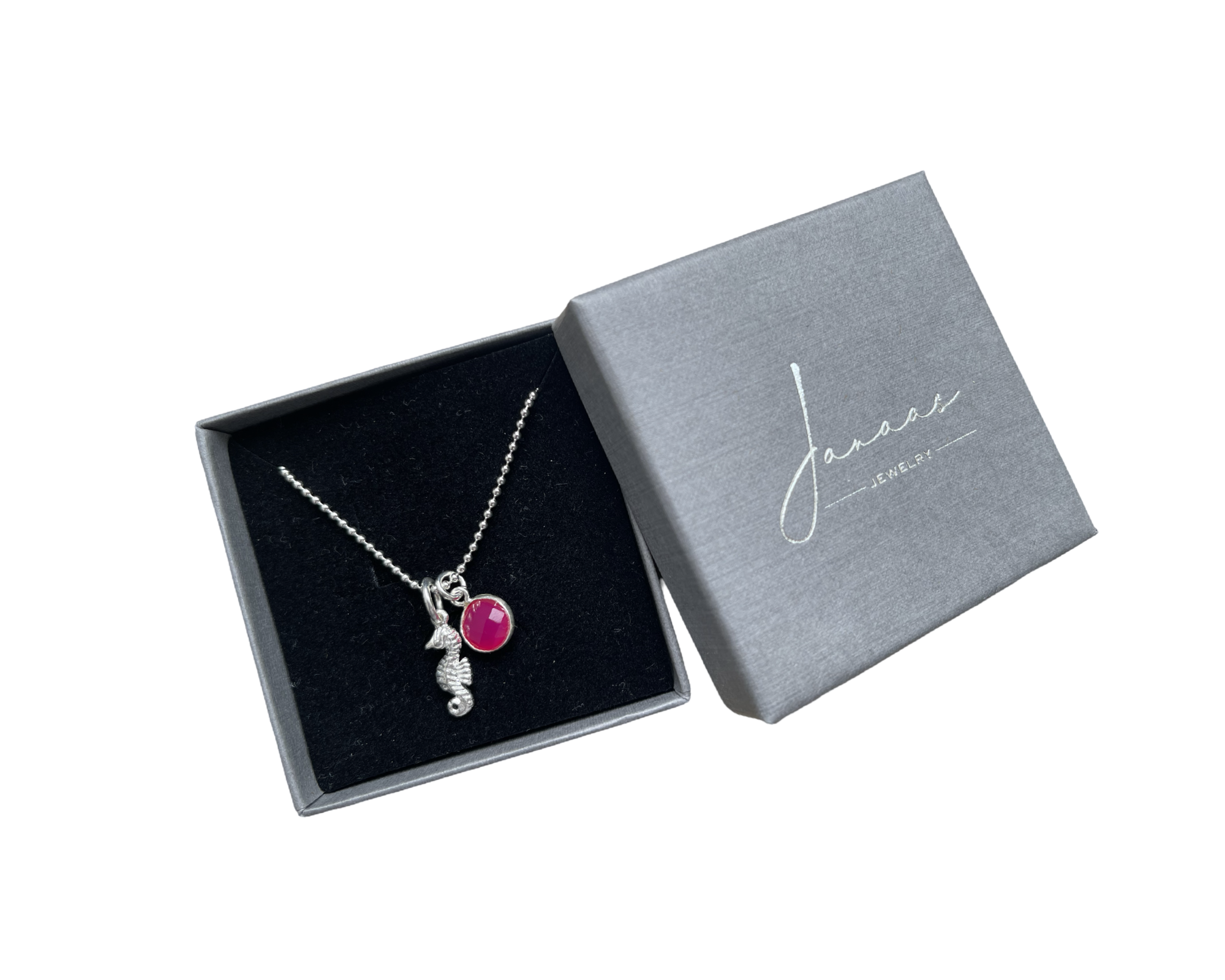 Kette „Seahorse Pink" - 925 Sterlingsilber