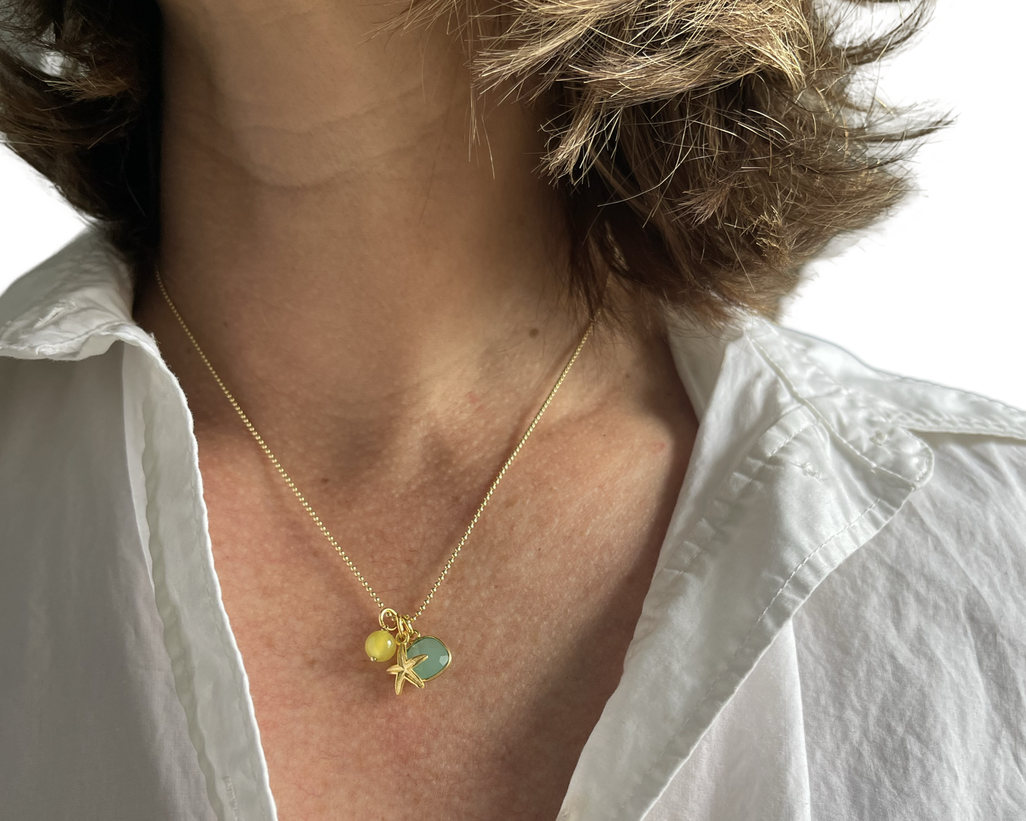 Kette „Beach Star Trio" Gold - 925 Sterlingsilber