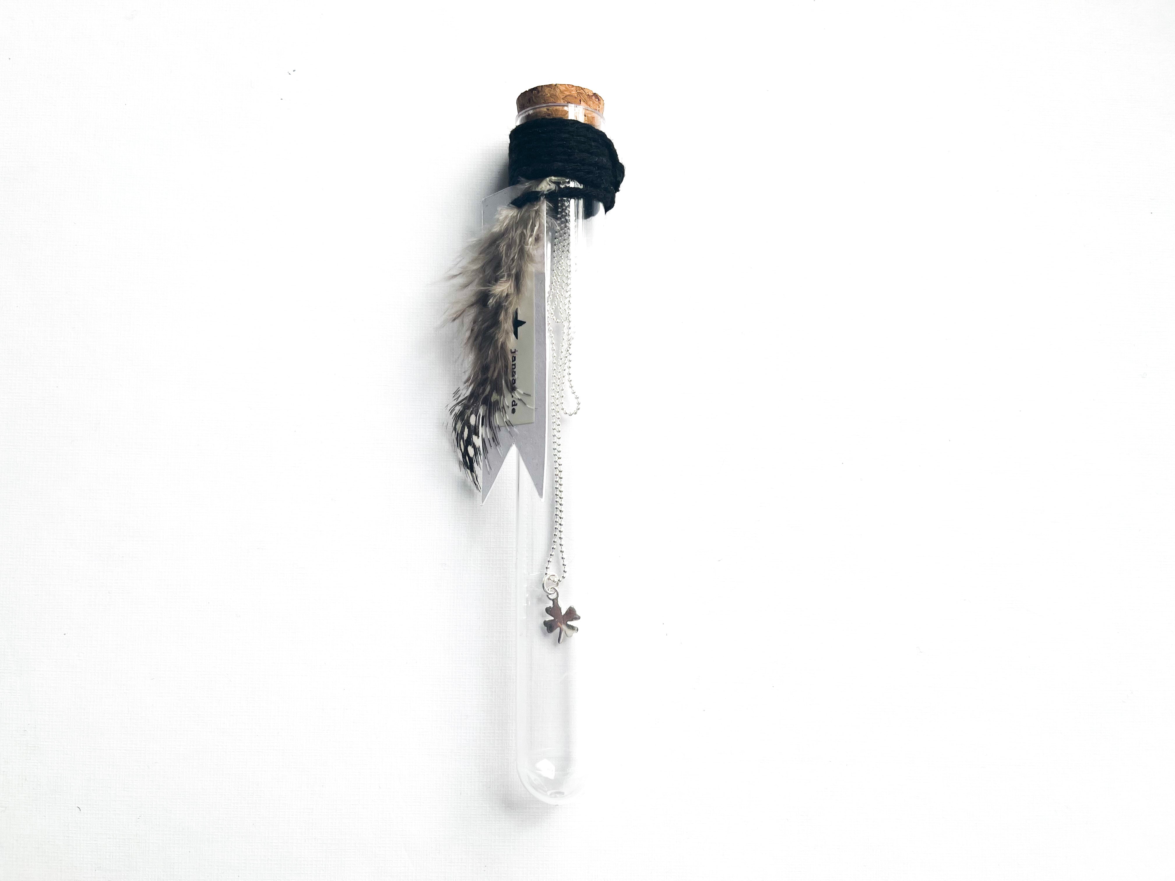 Kugelkette im Reagenzglas mit Anhänger - 925 Sterlingsilber