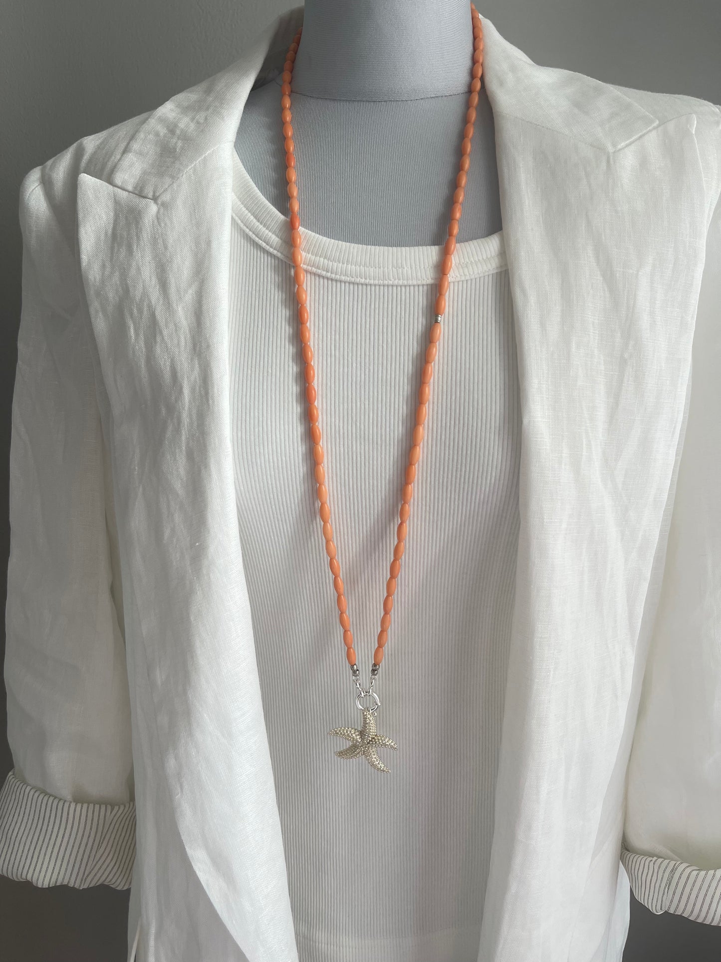 Kette apricot „Beach“ mit Seesternanhänger