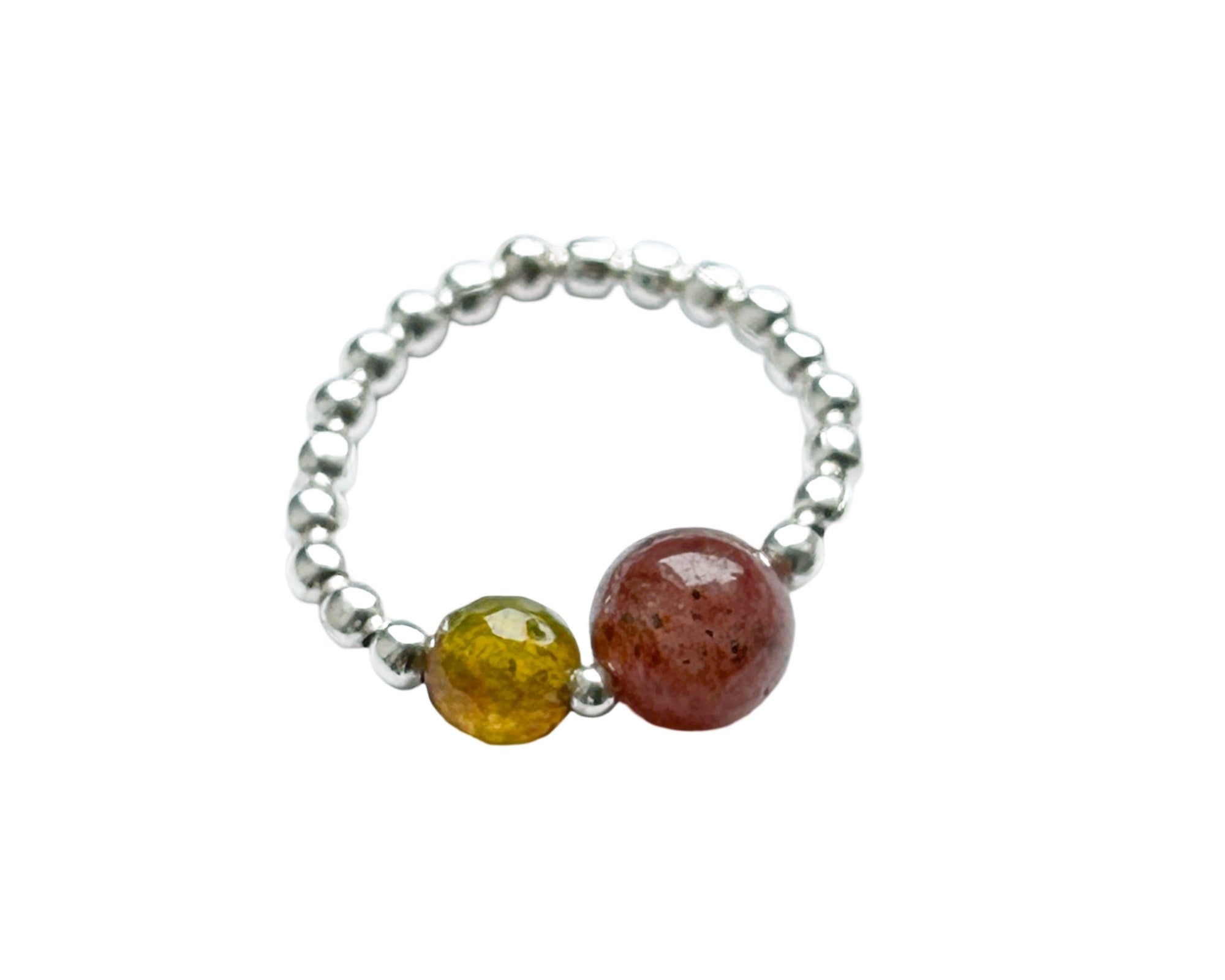 Ring 925 Silber "Double Red-Green"