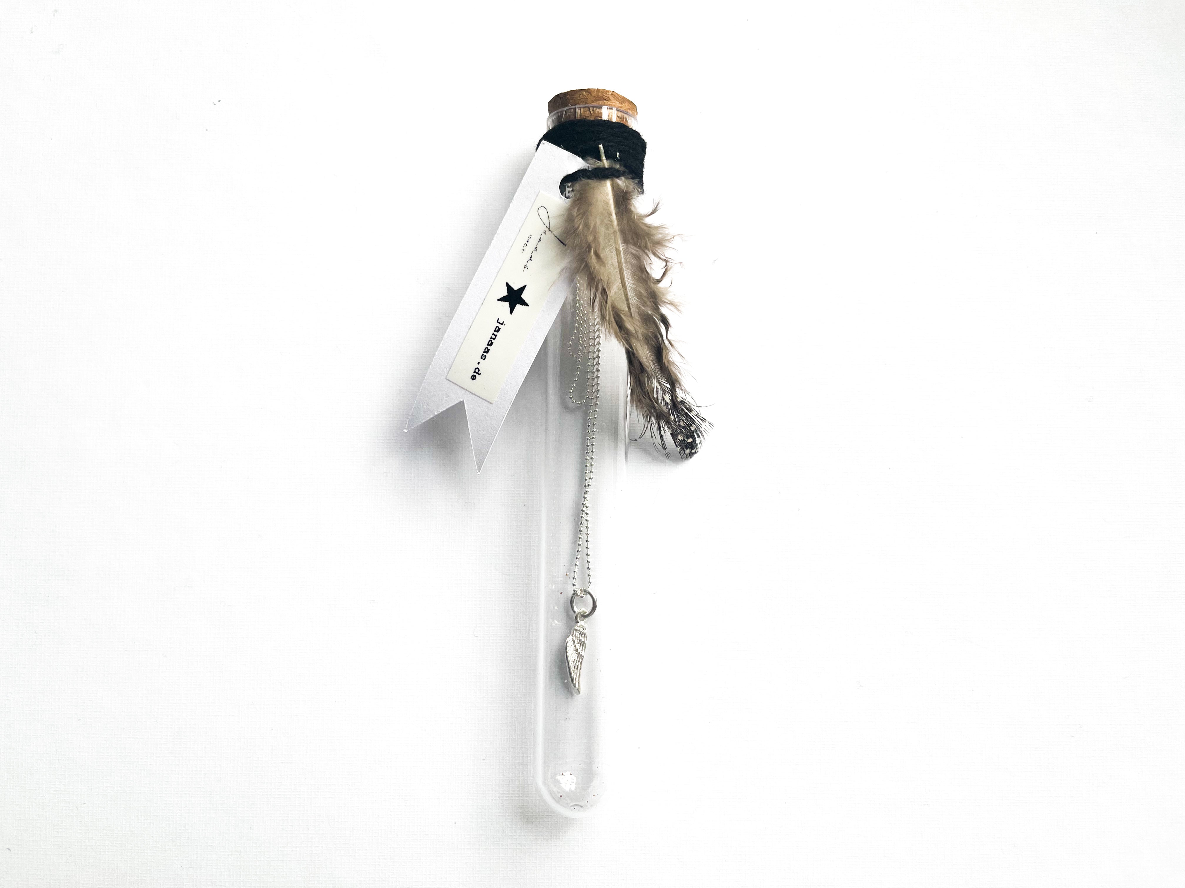 Kugelkette im Reagenzglas mit Anhänger - 925 Sterlingsilber