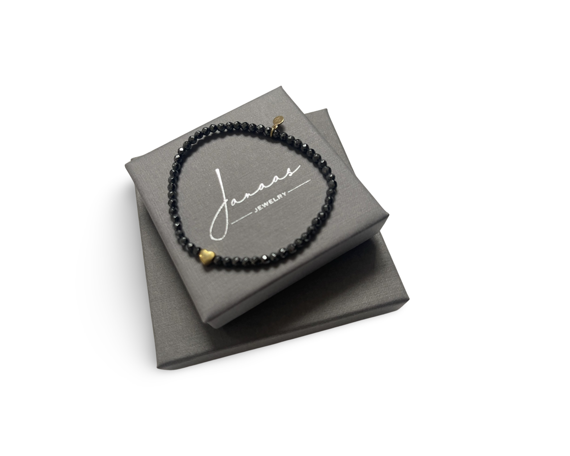 Armband „Black Glam Heart“ gold