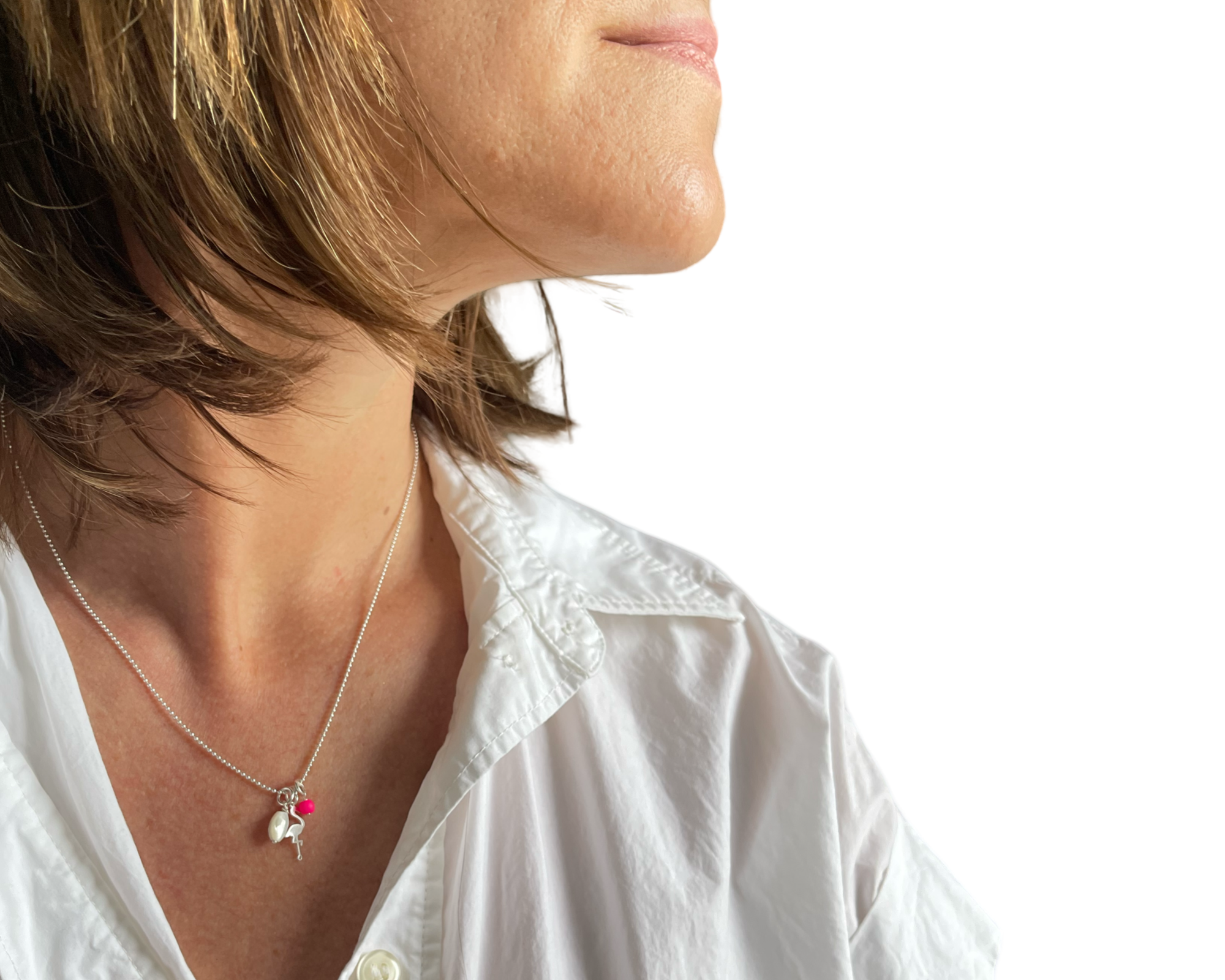 Kette „Flamingo Pink" - 925 Sterlingsilber