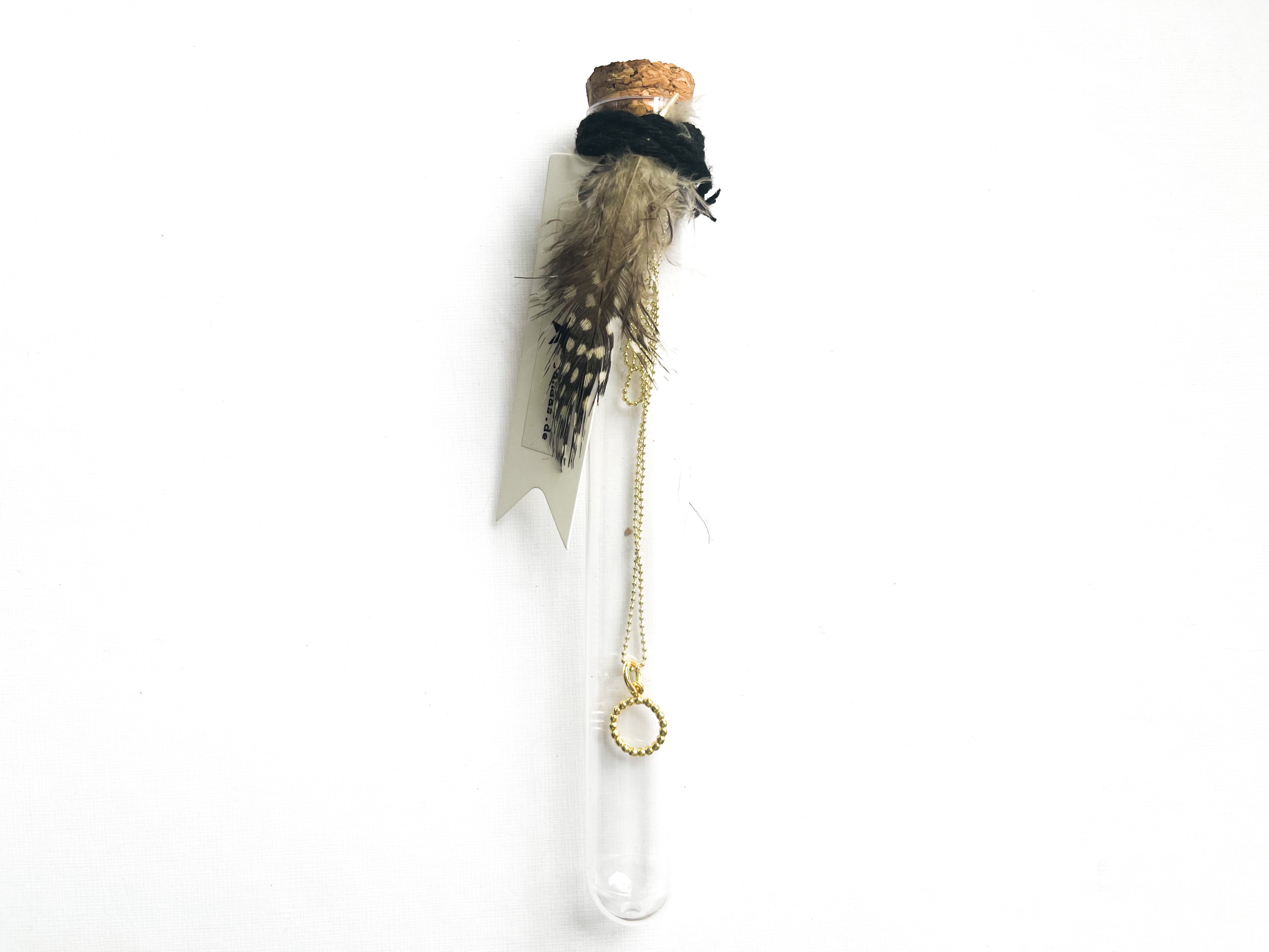 Kugelkette im Reagenzglas mit Anhänger - 925 Sterlingsilber