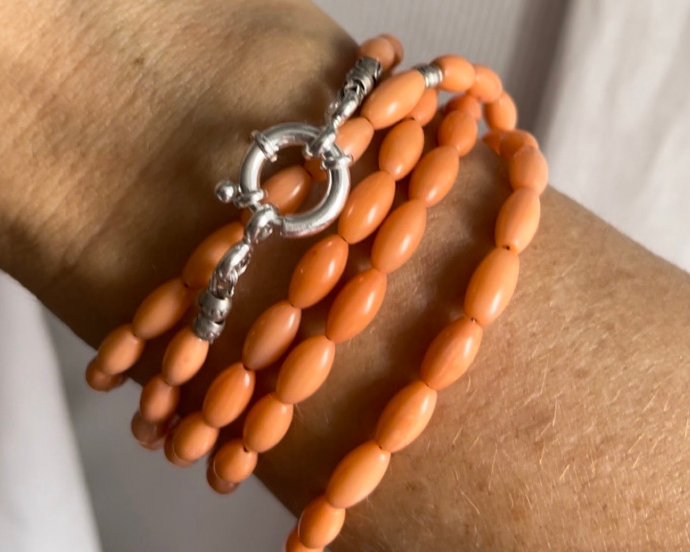 Kette oder Armband Bambuskoralle und Wechselring