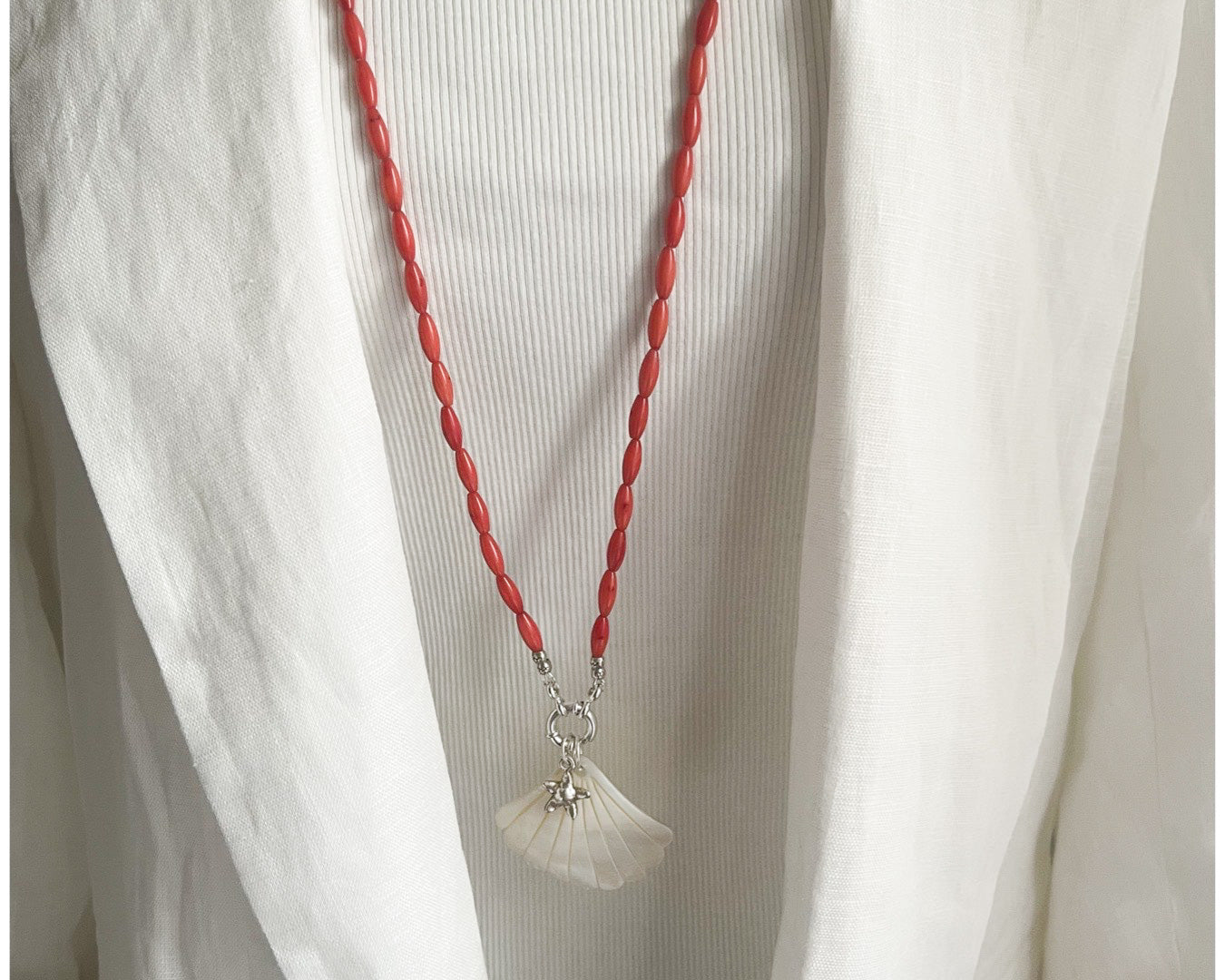 Kette oder Armband Bambuskoralle und Wechselring