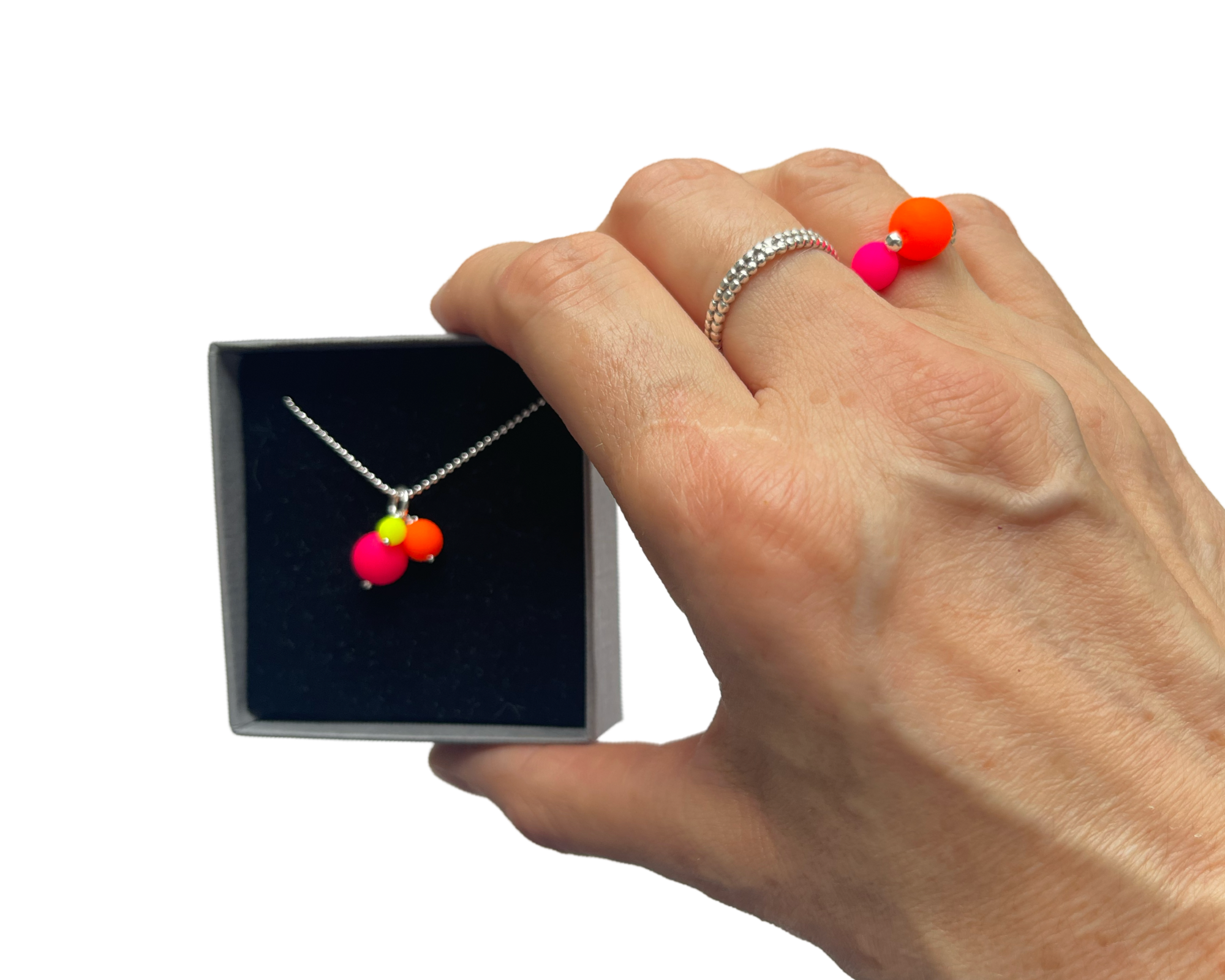 Kette „Neon Balls Trio" Silber - 925 Sterlingsilber
