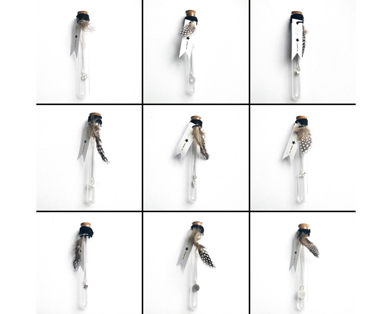 Kugelkette im Reagenzglas mit Anhänger - 925 Sterlingsilber