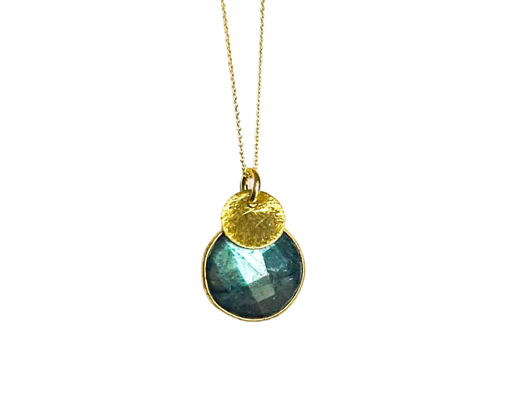 Kurze Labradorit Kette Gold