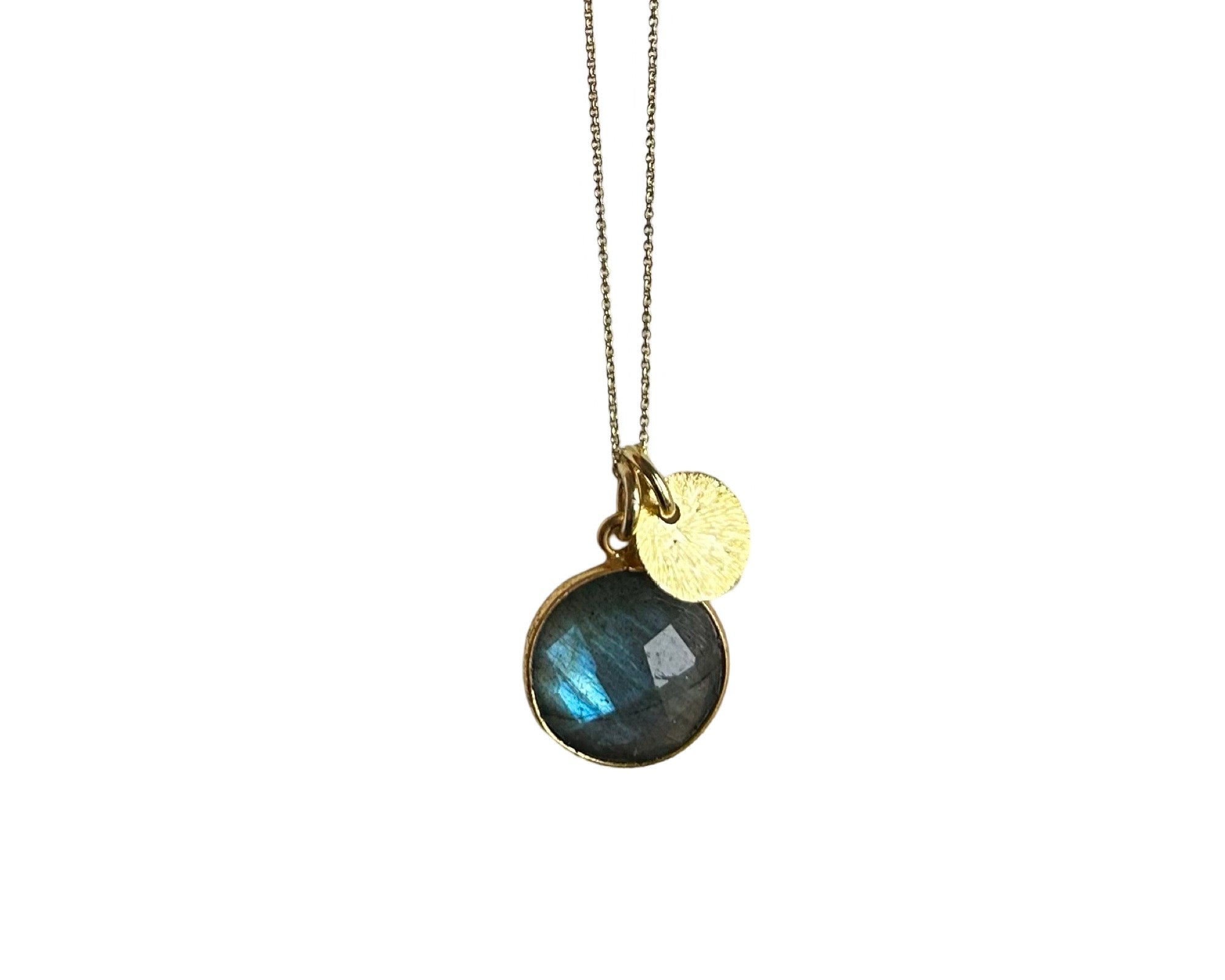 Kette „Labradorit Duo“ - 925 Sterlingsilber vergoldet