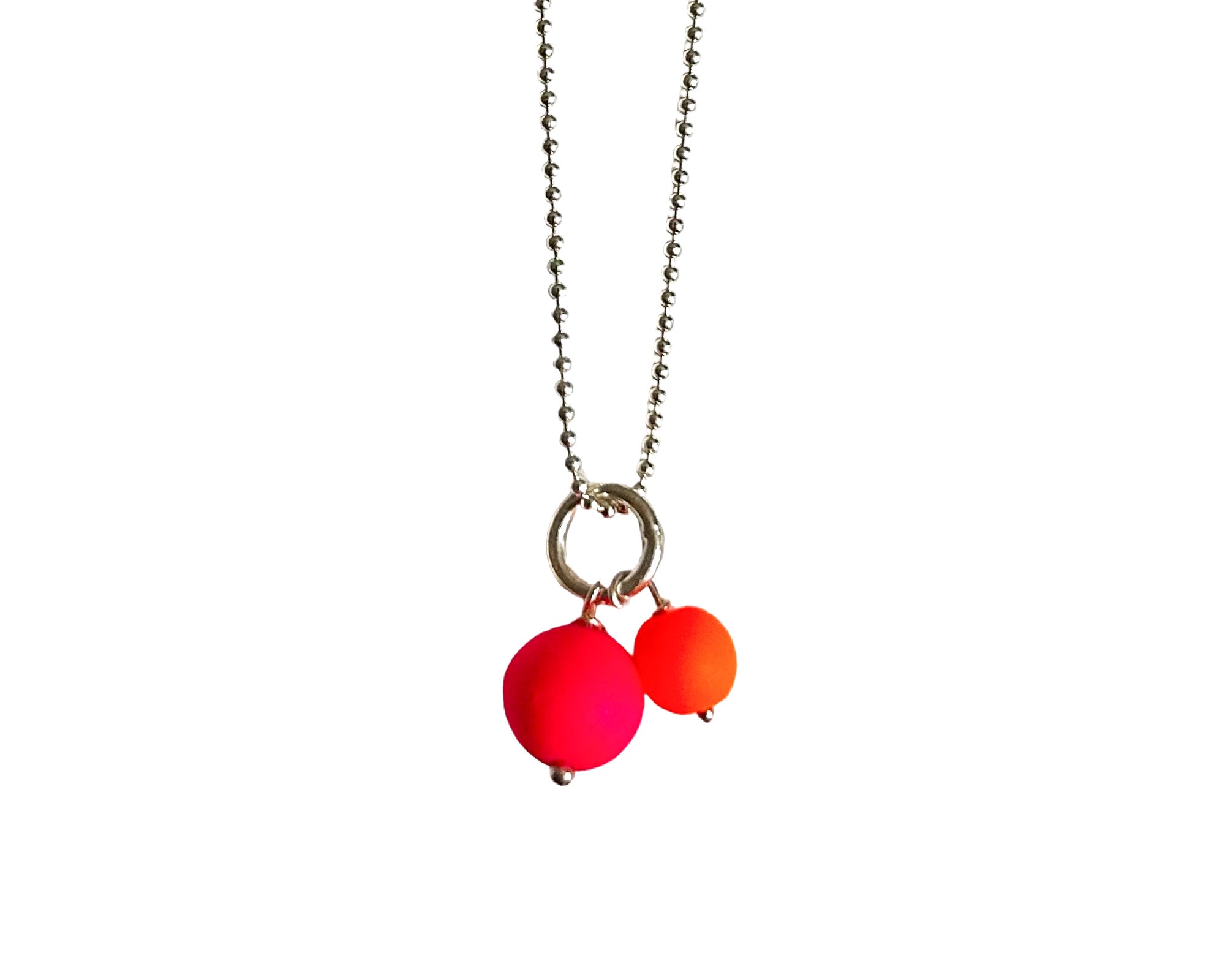 Kette „Neon Balls Duo" - 925 Sterlingsilber