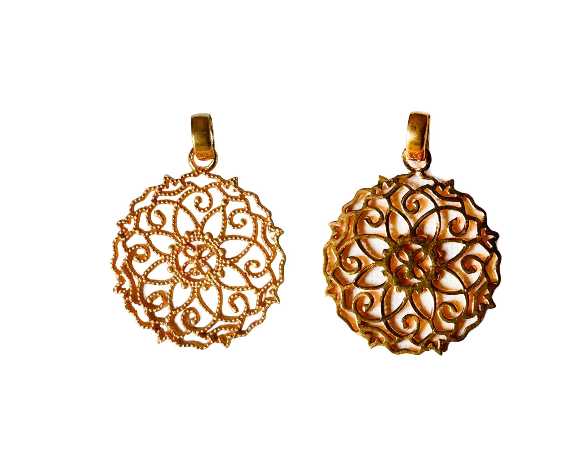 Anhänger „Mandala Gold“ - 925 Sterlingsilber vergoldet