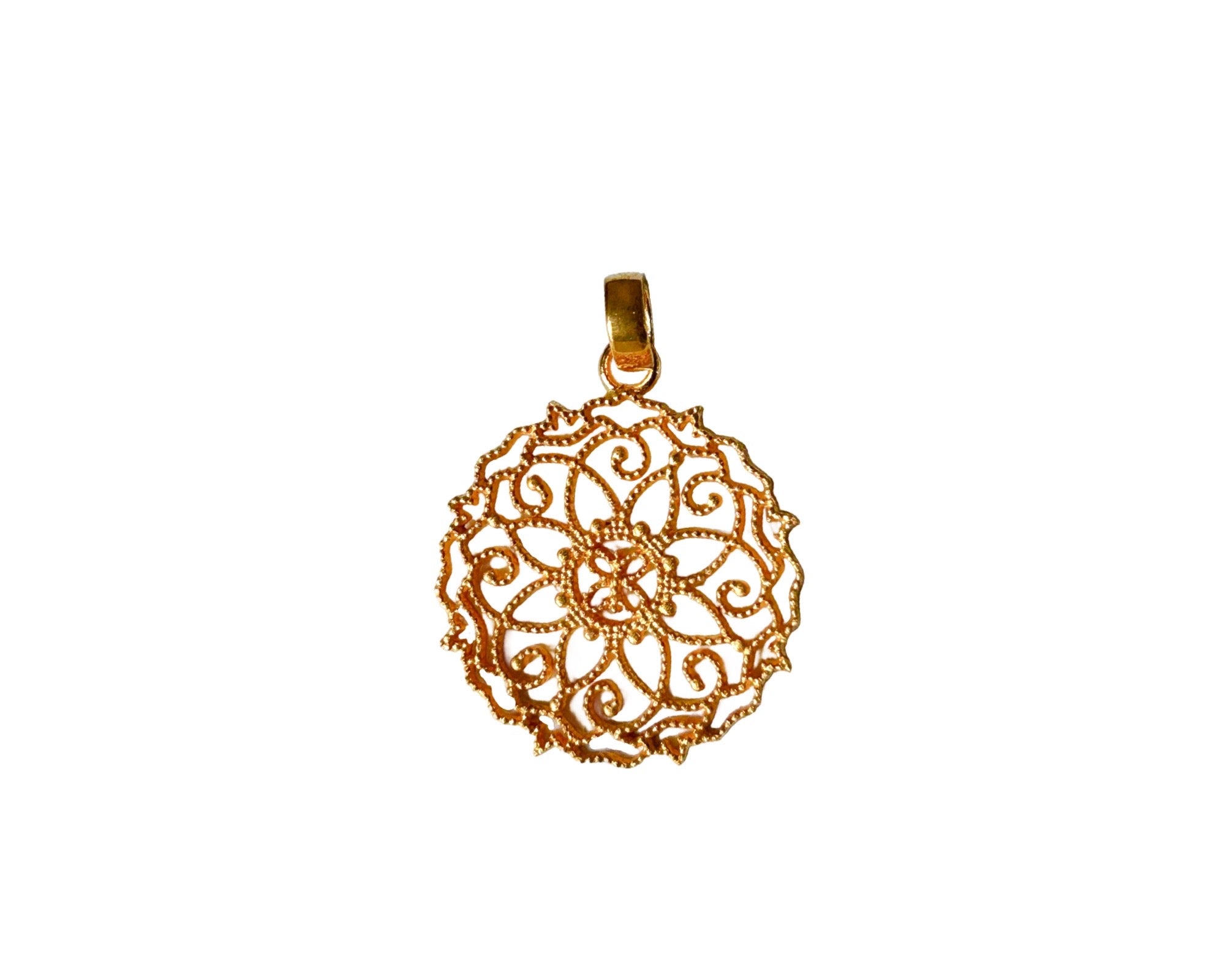 Anhänger „Mandala Gold“ - 925 Sterlingsilber vergoldet