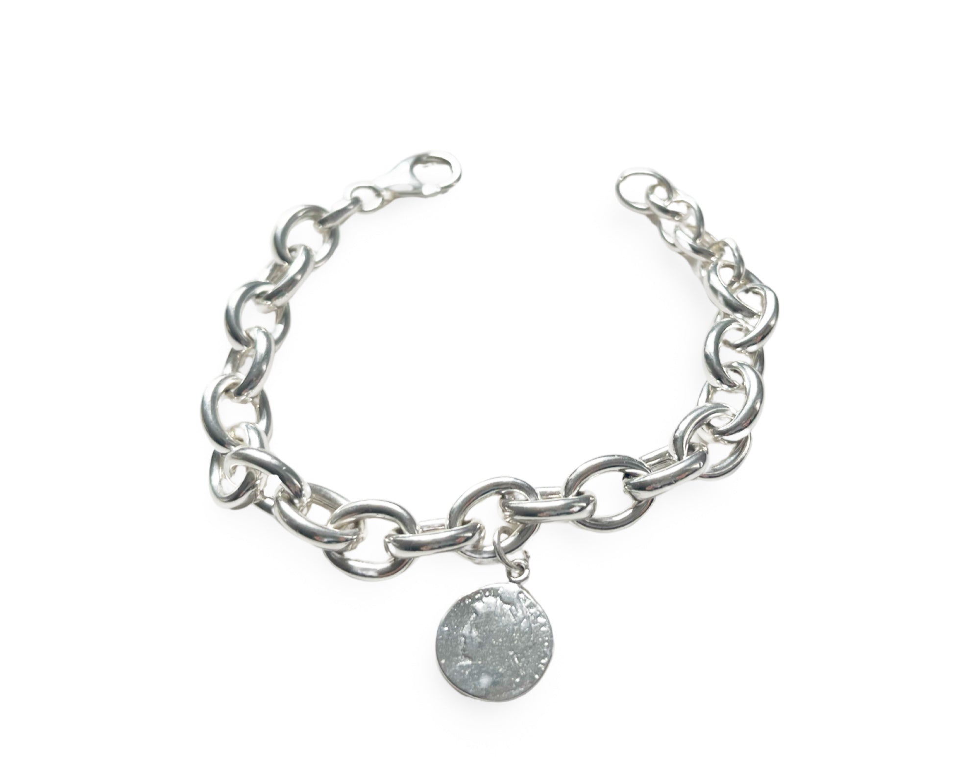 Gliederarmband „Münze“ XL - 925 Sterlingsilber