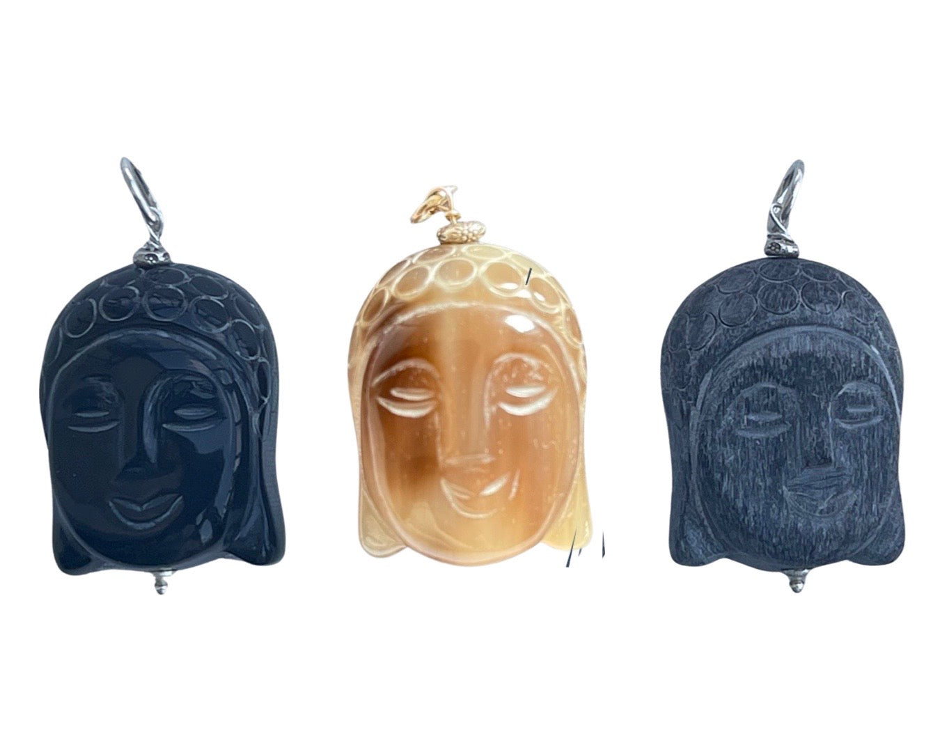 Anhänger „Buddha“ - Black Horn gebürstet