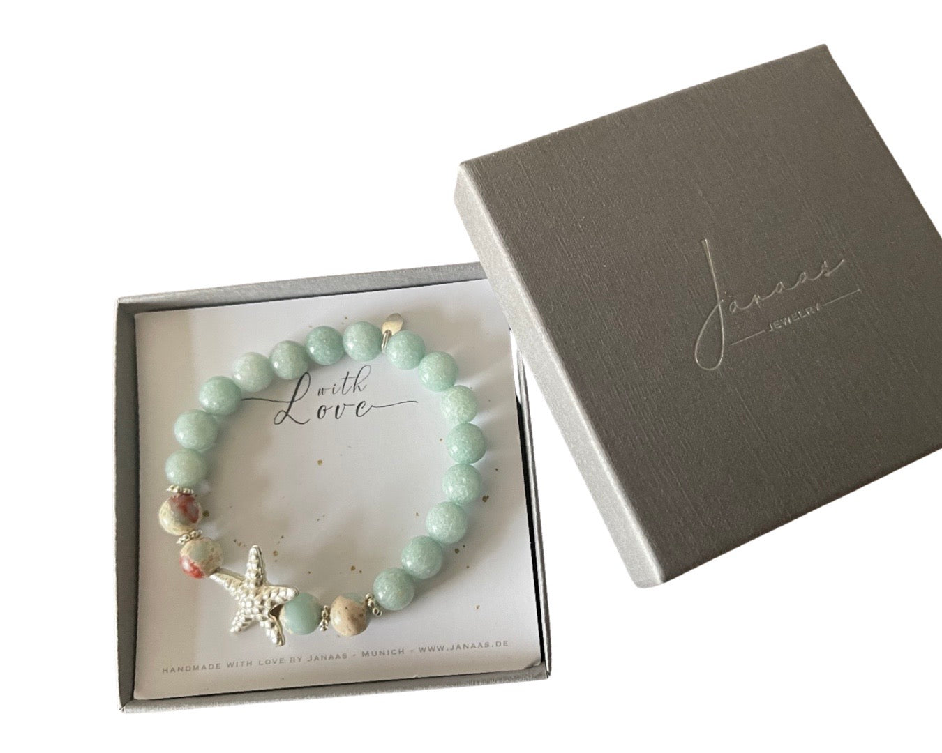 Armband "Maritim Achat Seastar" Silber
