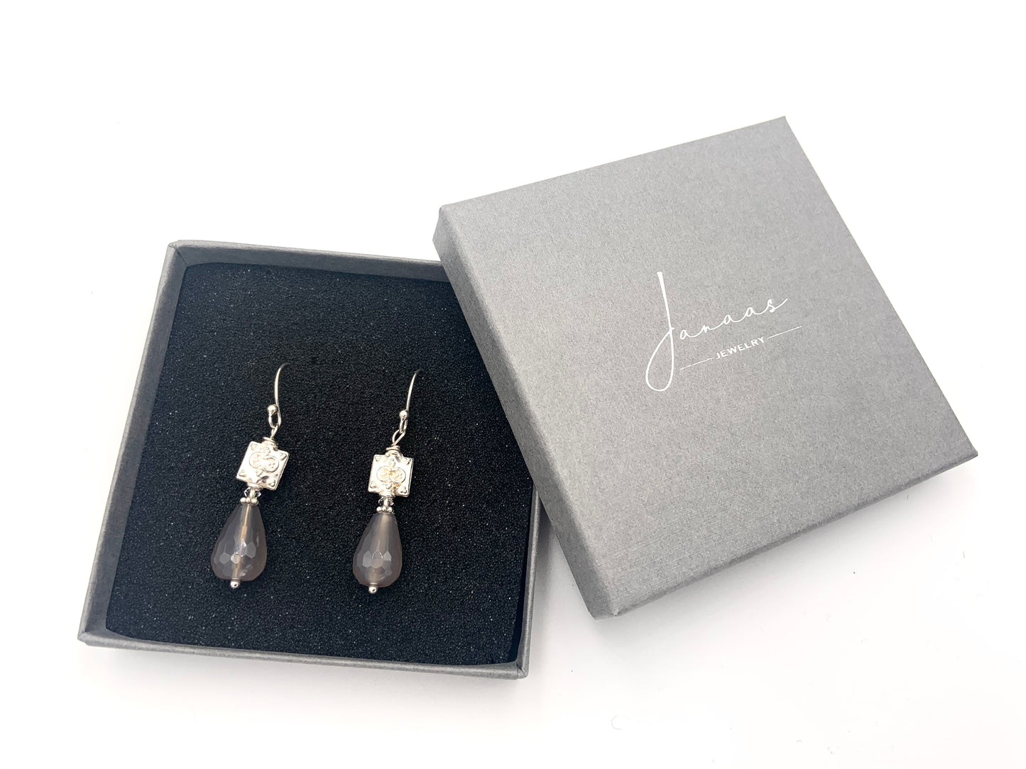 Ohrringe „Achat Drops“ Silber