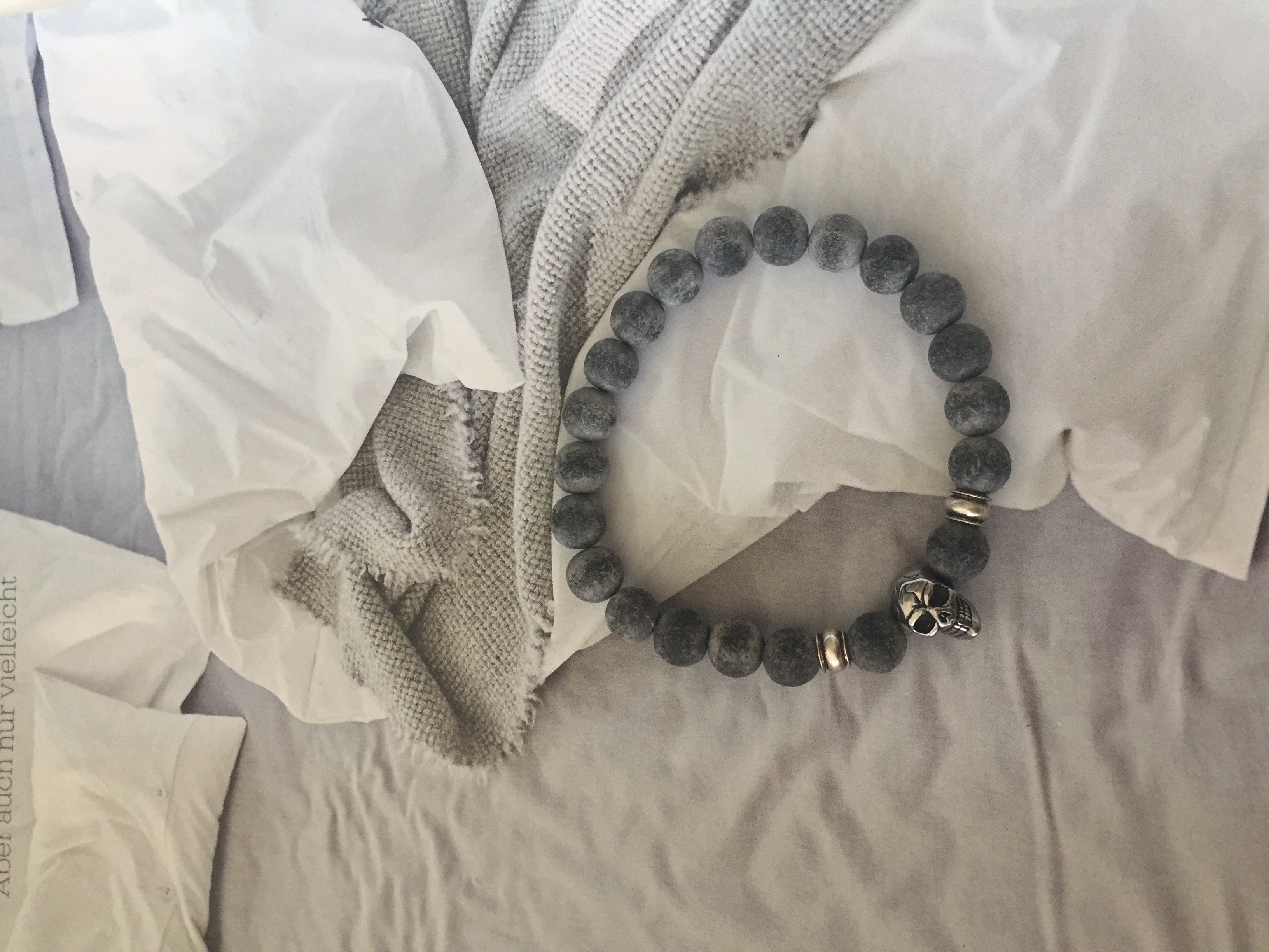 Herrenarmband "Horn Skull" anthrazit