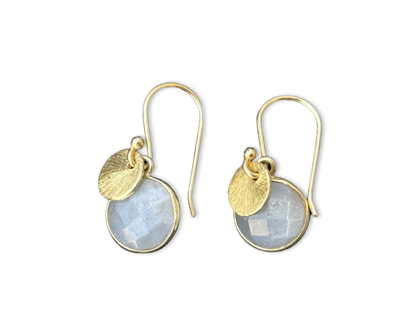 Ohrringe "Mondstein Duo" Gold grau