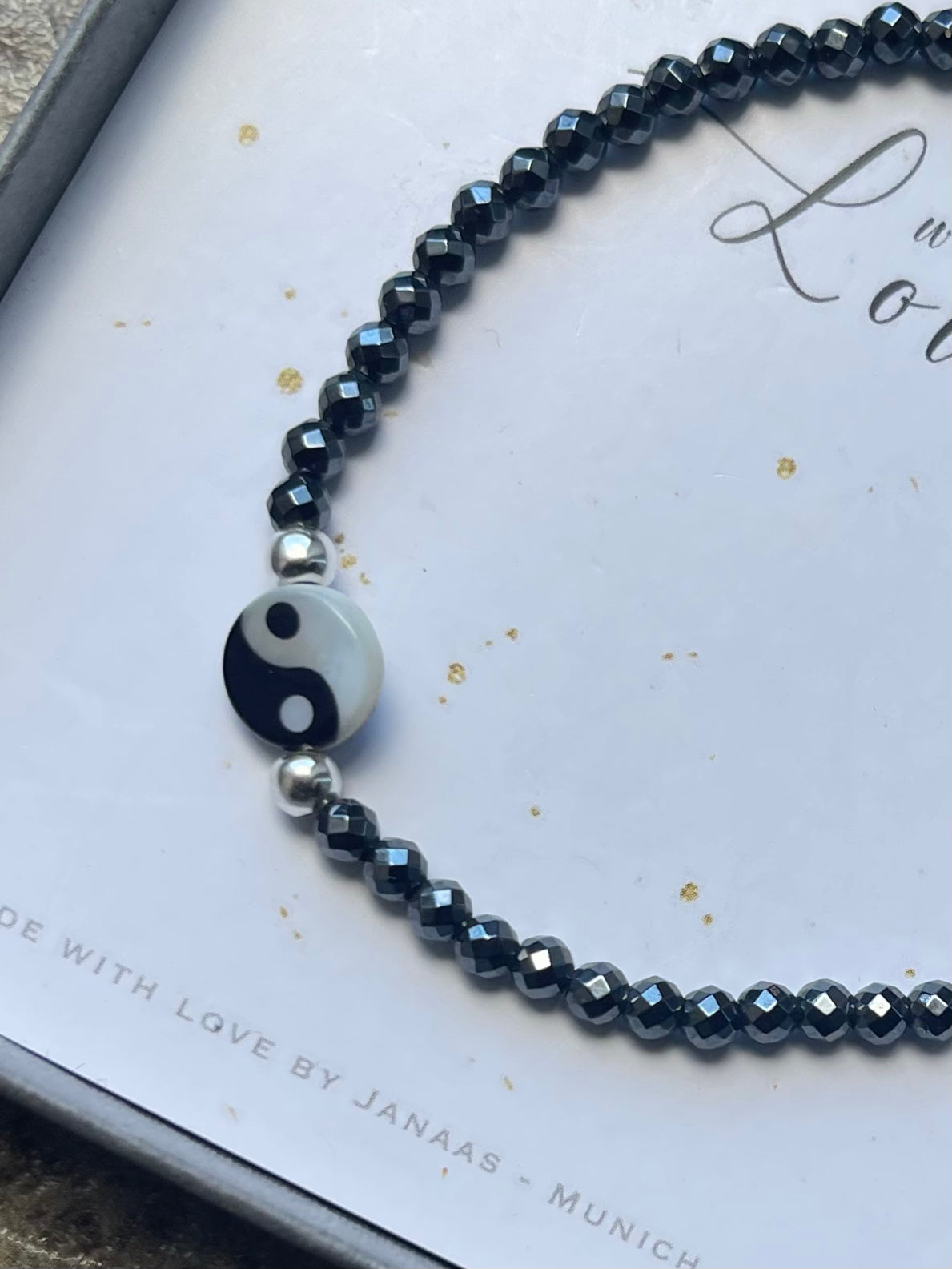 Armband "Yin&Yang“ Hämatit elastisch