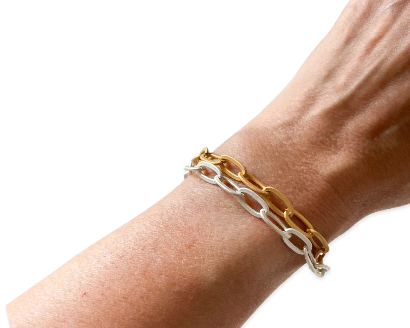 Gliederarmband M „Duo“ - Stahl