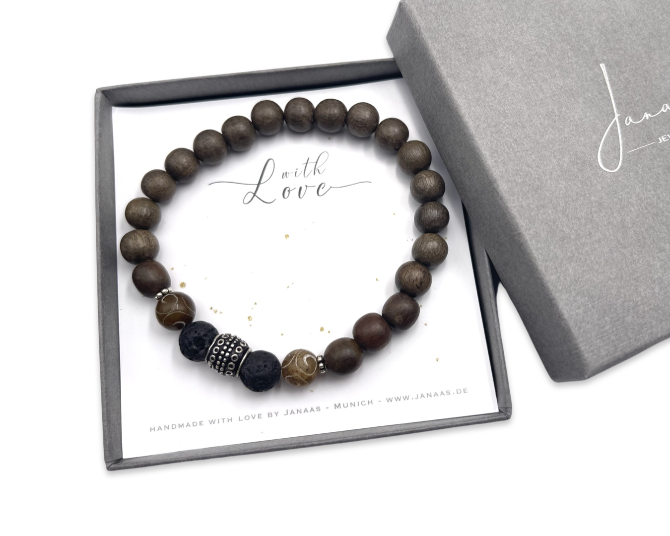 Herrenarmband "Wood Lava Mix"