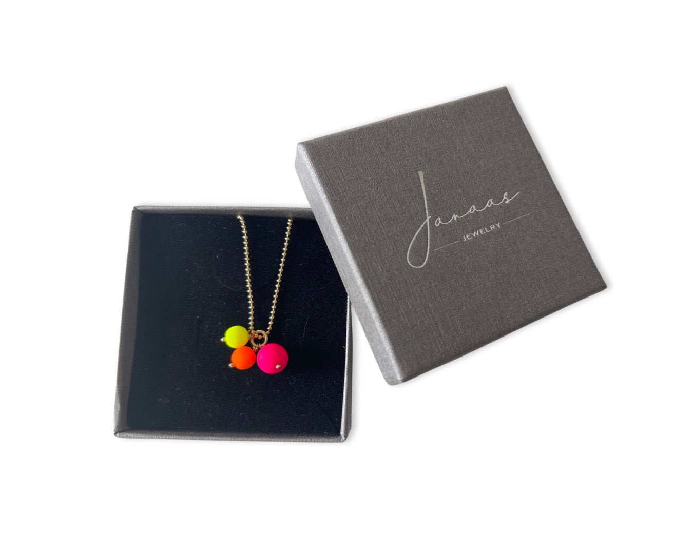Kette „Neon Balls Trio" - 925 Sterlingsilber vergoldet