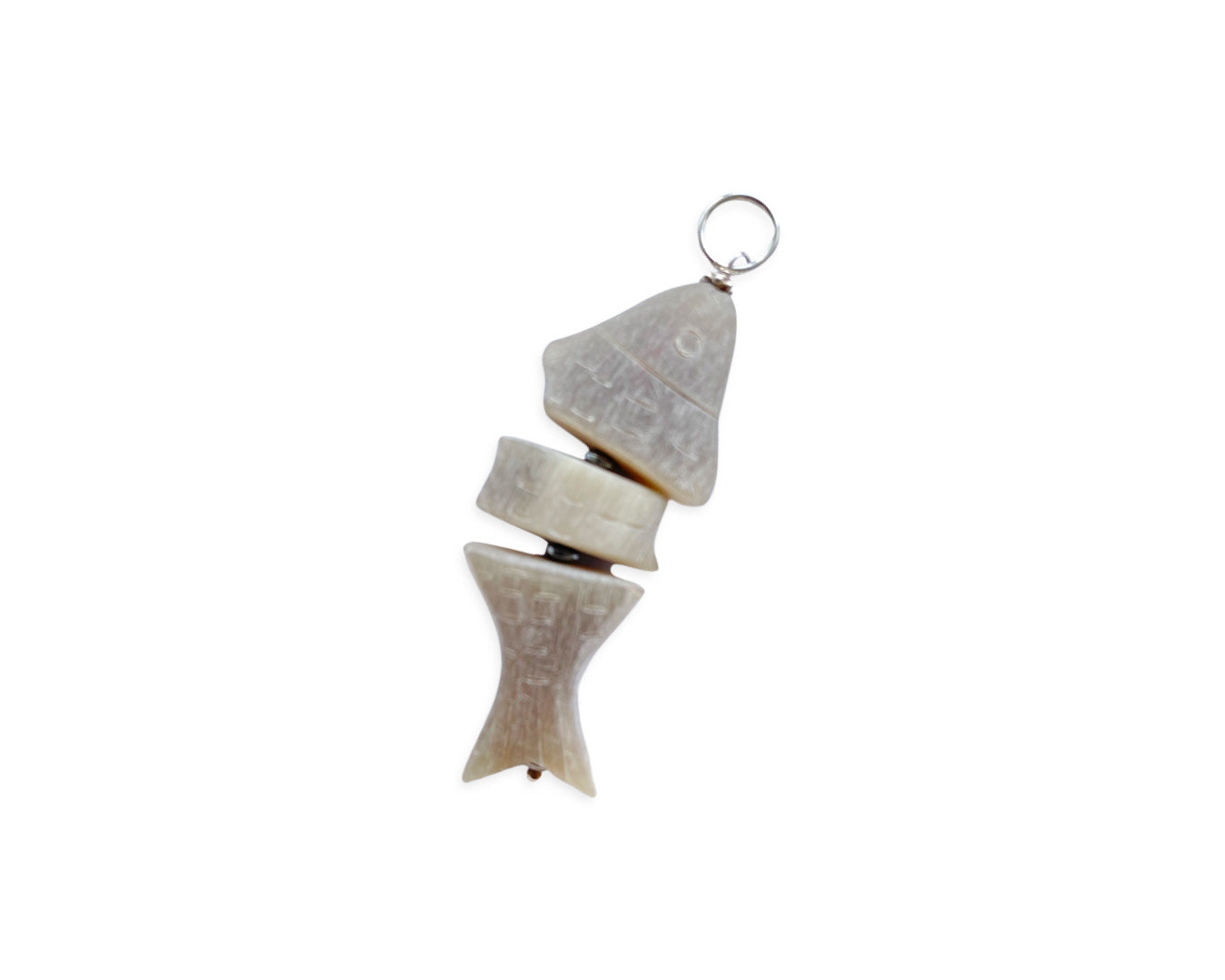 Anhänger „Fisch “ - White Horn gebürstet