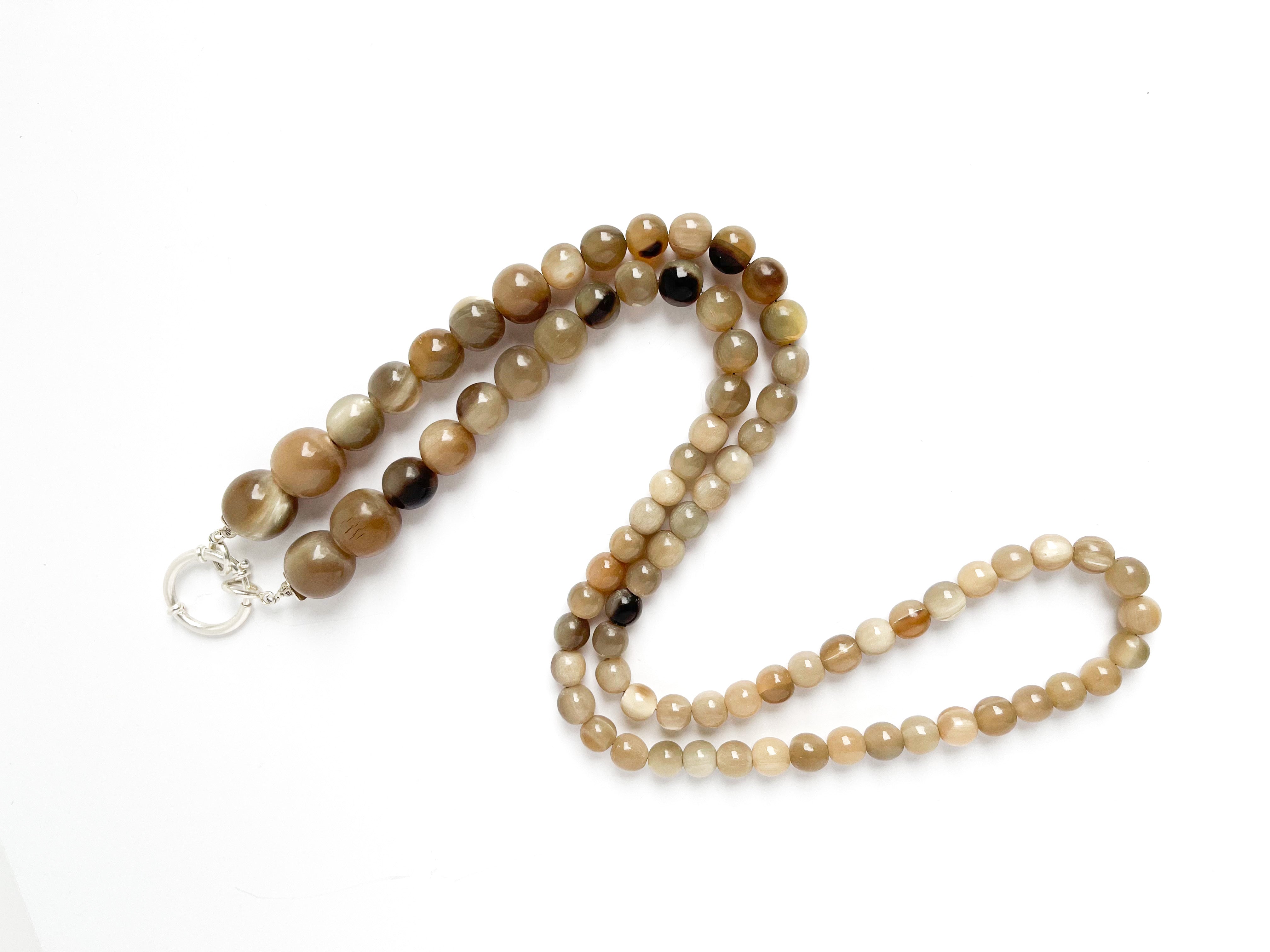 Kette lang PREMIUM - White Horn mit Wechselring