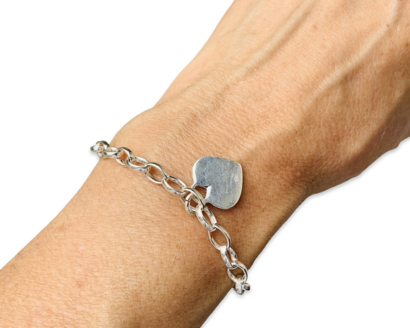 Gliederarmband L "Herz" - 925 Sterlingsilber