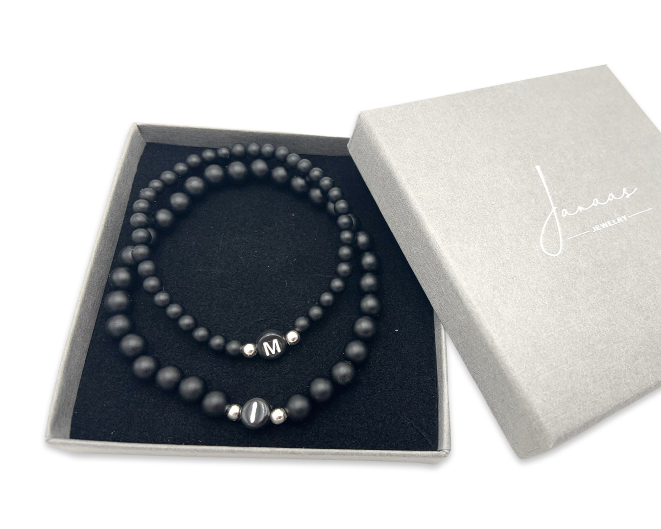 Partner-Armband "Onyx Letters"
