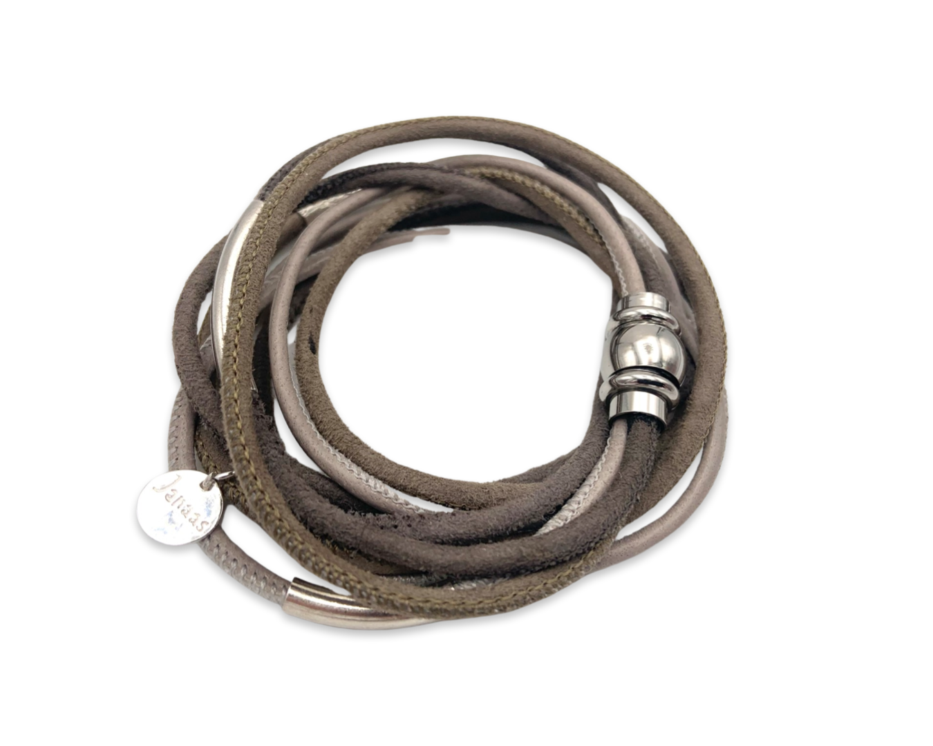 Armband Nappaleder "Trio Tubes" - Grau&Taupe