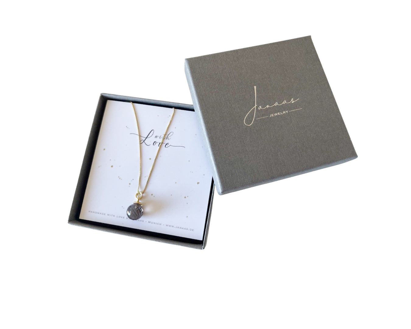 Kette „Rauchquarz Kugel“ - 925 Sterlingsilber vergoldet