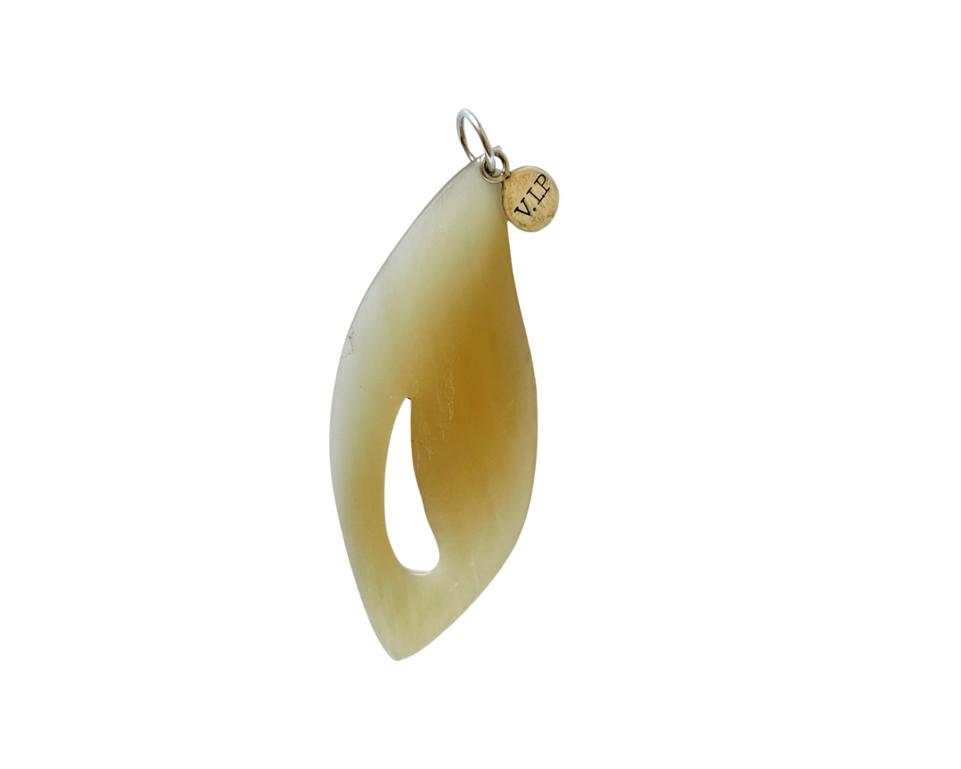 Anhänger „Leaf “ - White Horn poliert