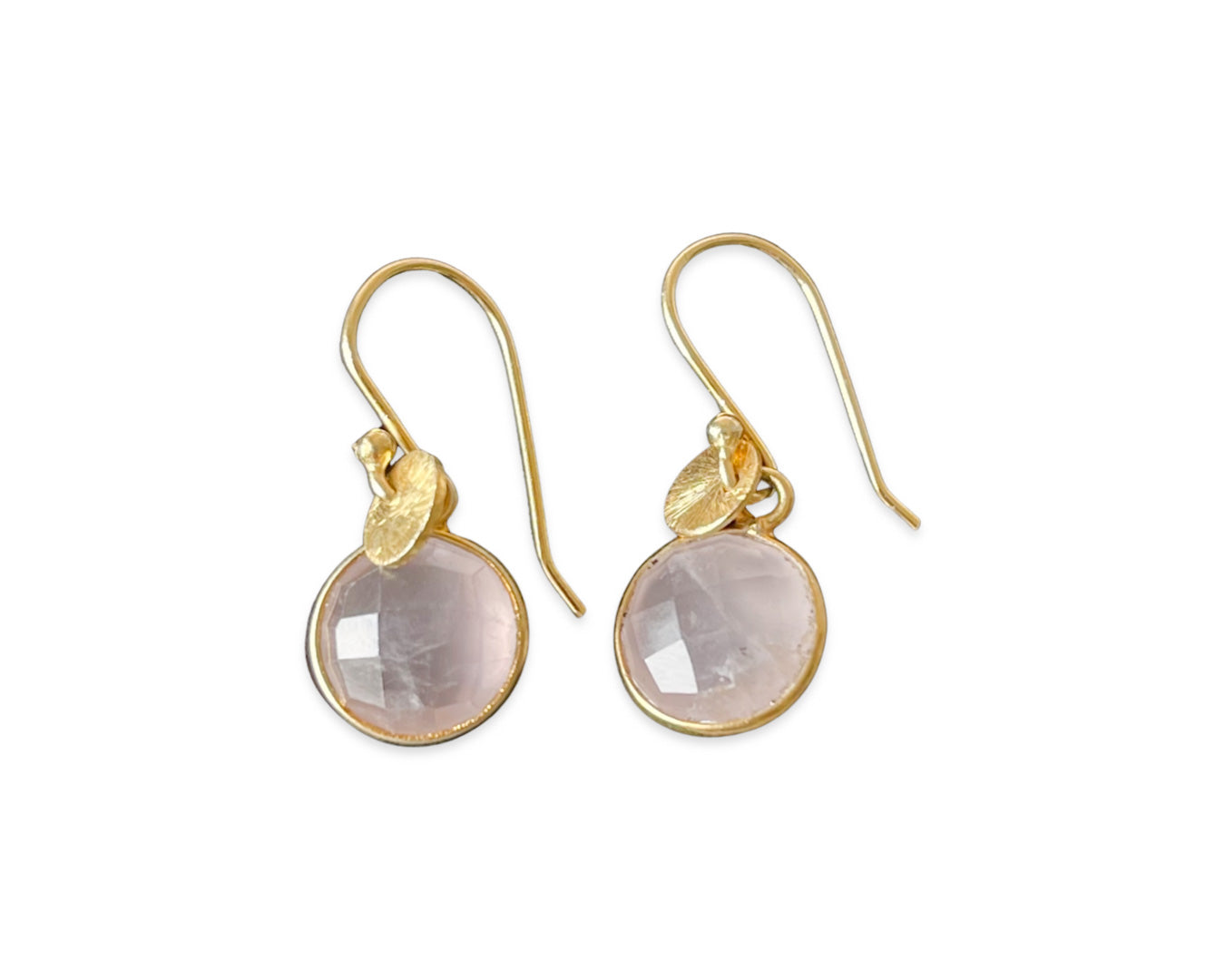 Ohrringe "Rosenquarz Duo" - 925 Sterlingsilber