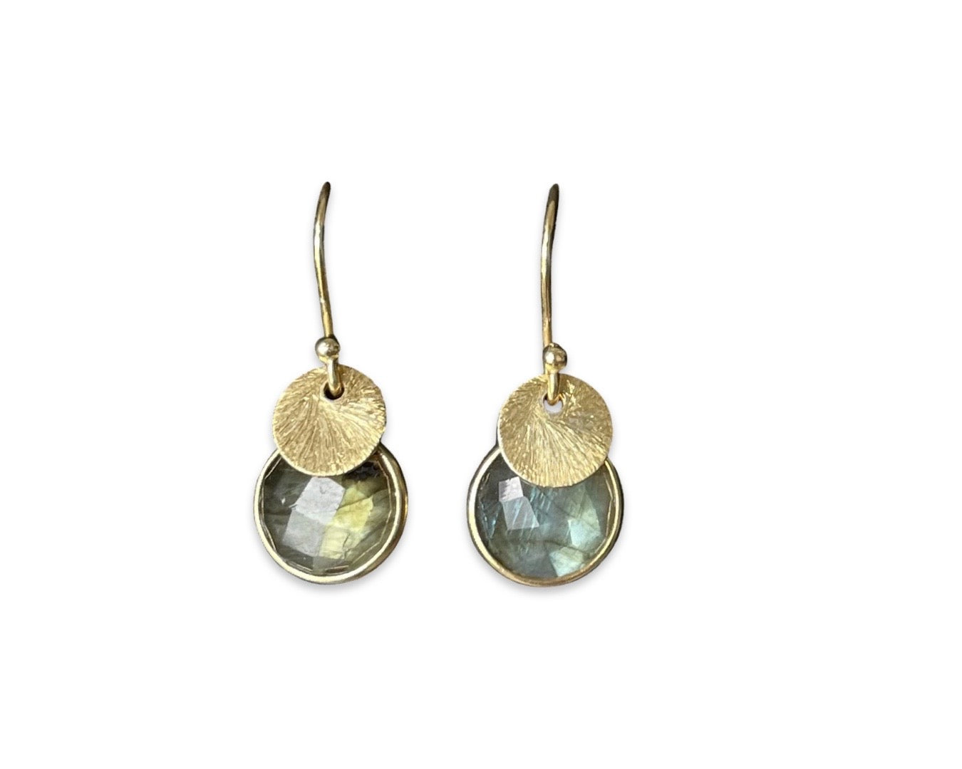 Ohrringe "Labradorit Duo" 925 Sterlingsilber vergoldet