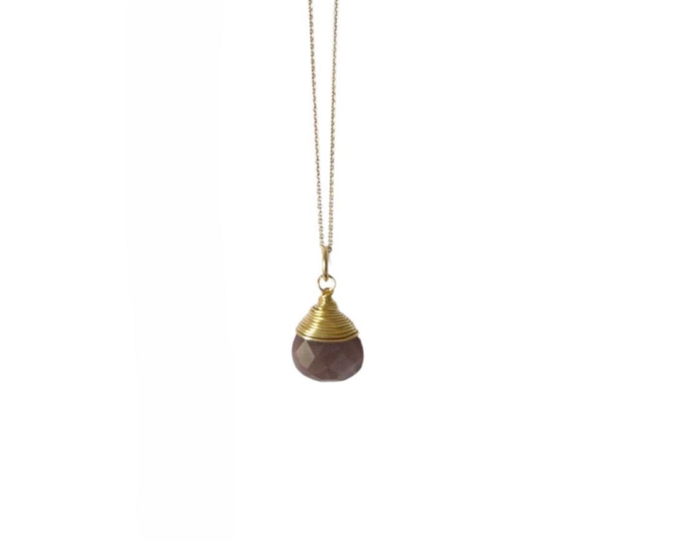 Kette "Drop Mondstein lila" - 925 Sterlingsilber